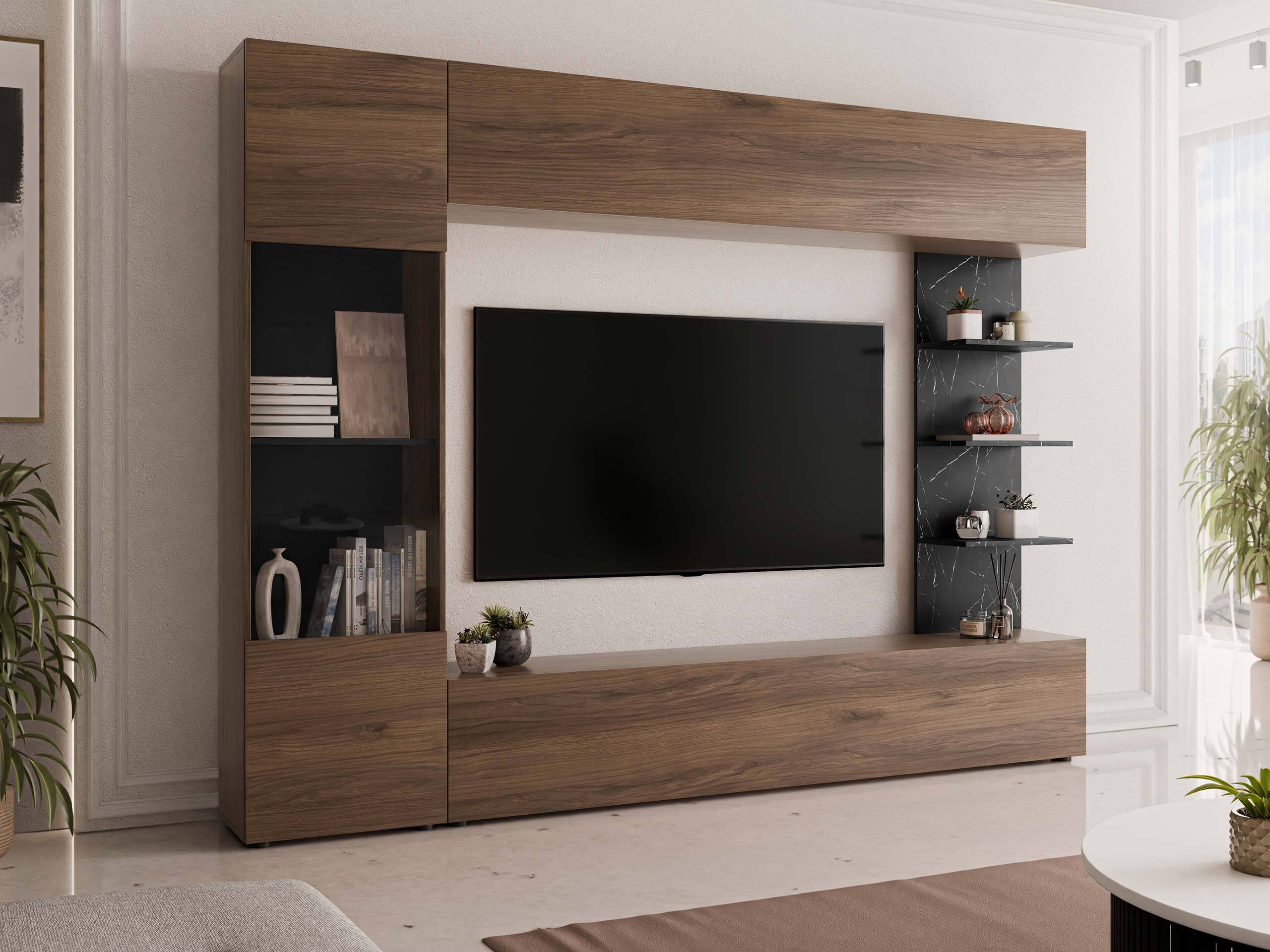 Set de living Comfivo Animus (Nuc + Marmură neagră)