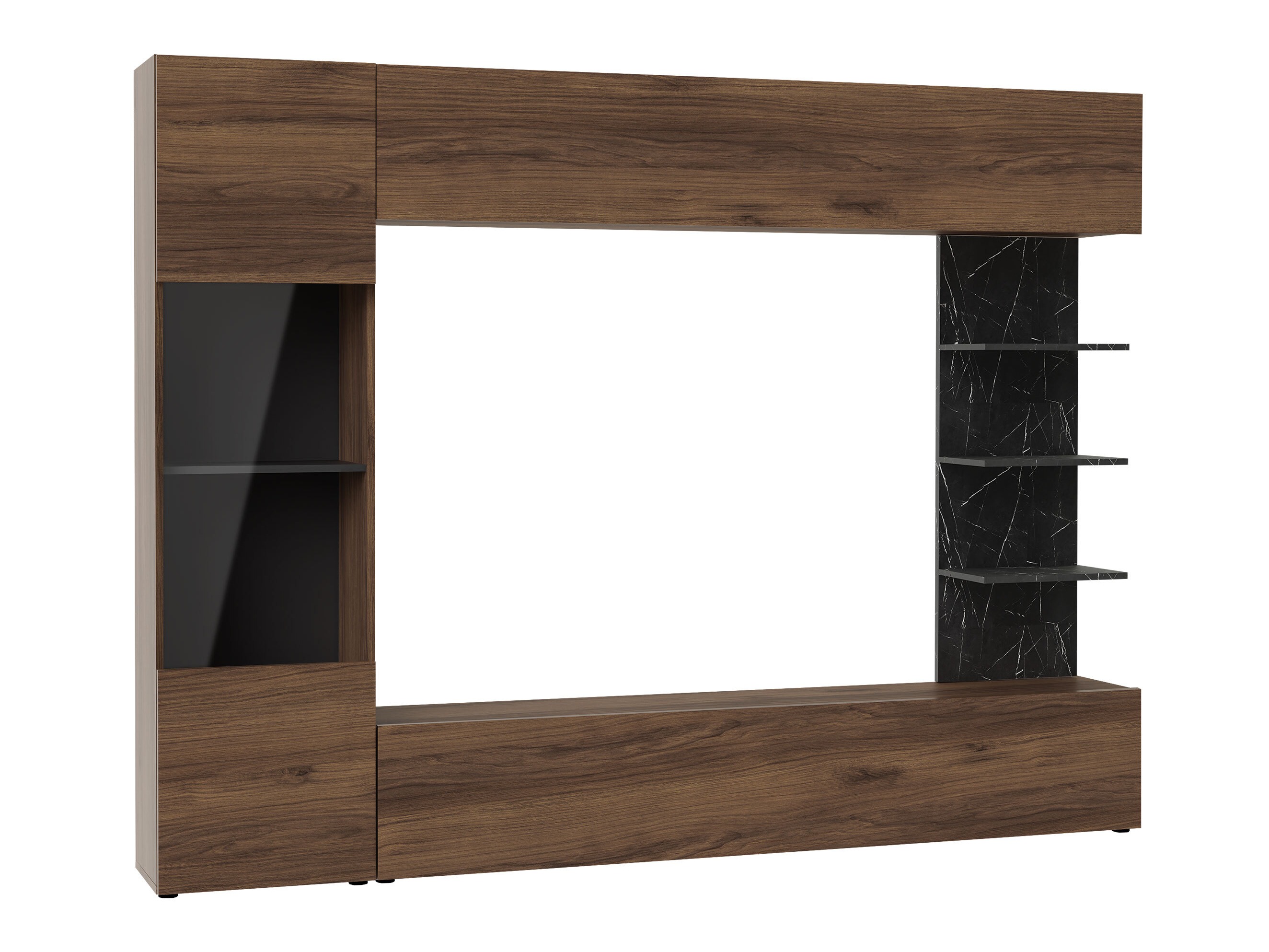 Set de living Comfivo Animus (Nuc + Marmură neagră)