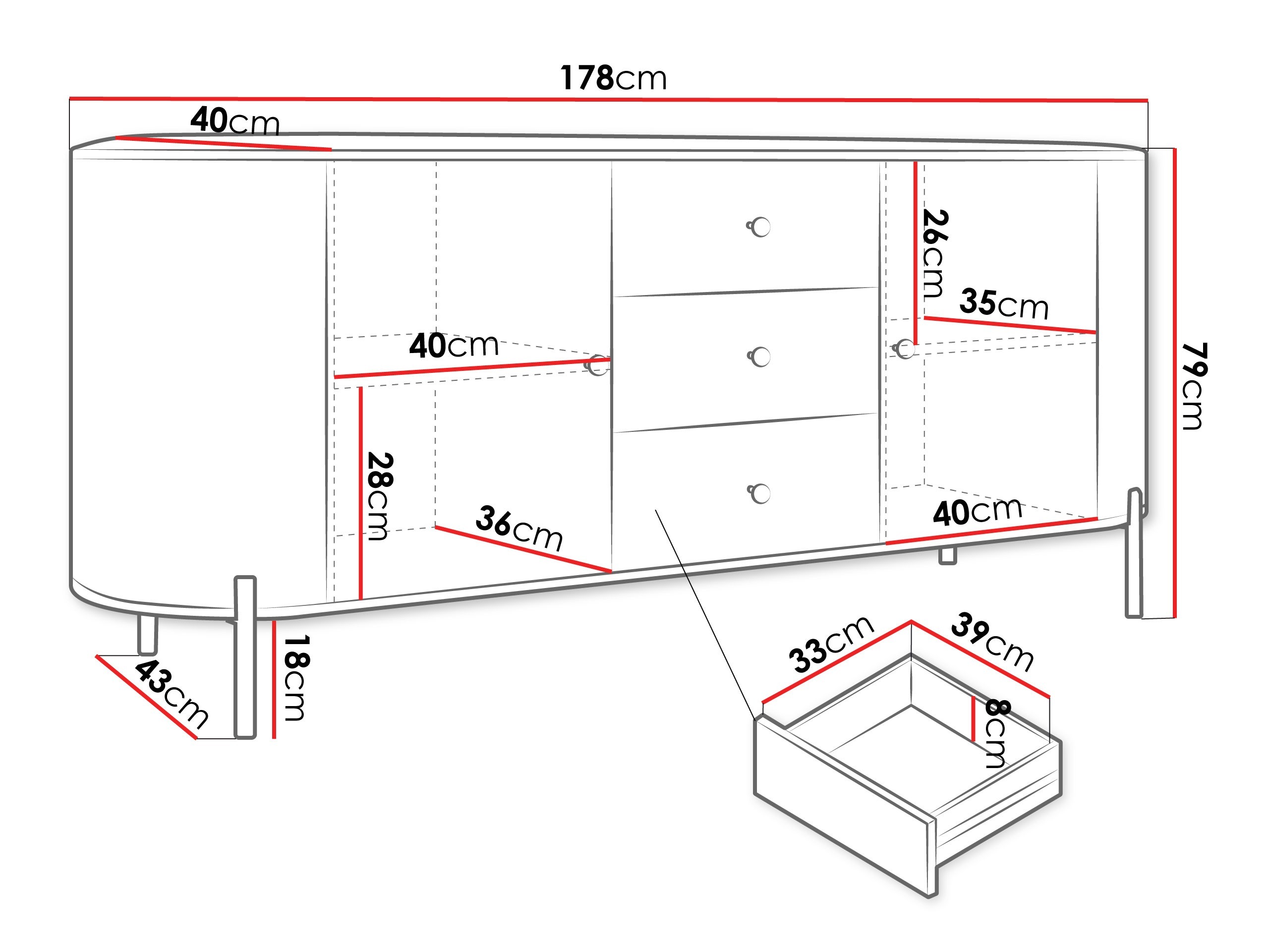 Comodă SR11221 cu un mic defect