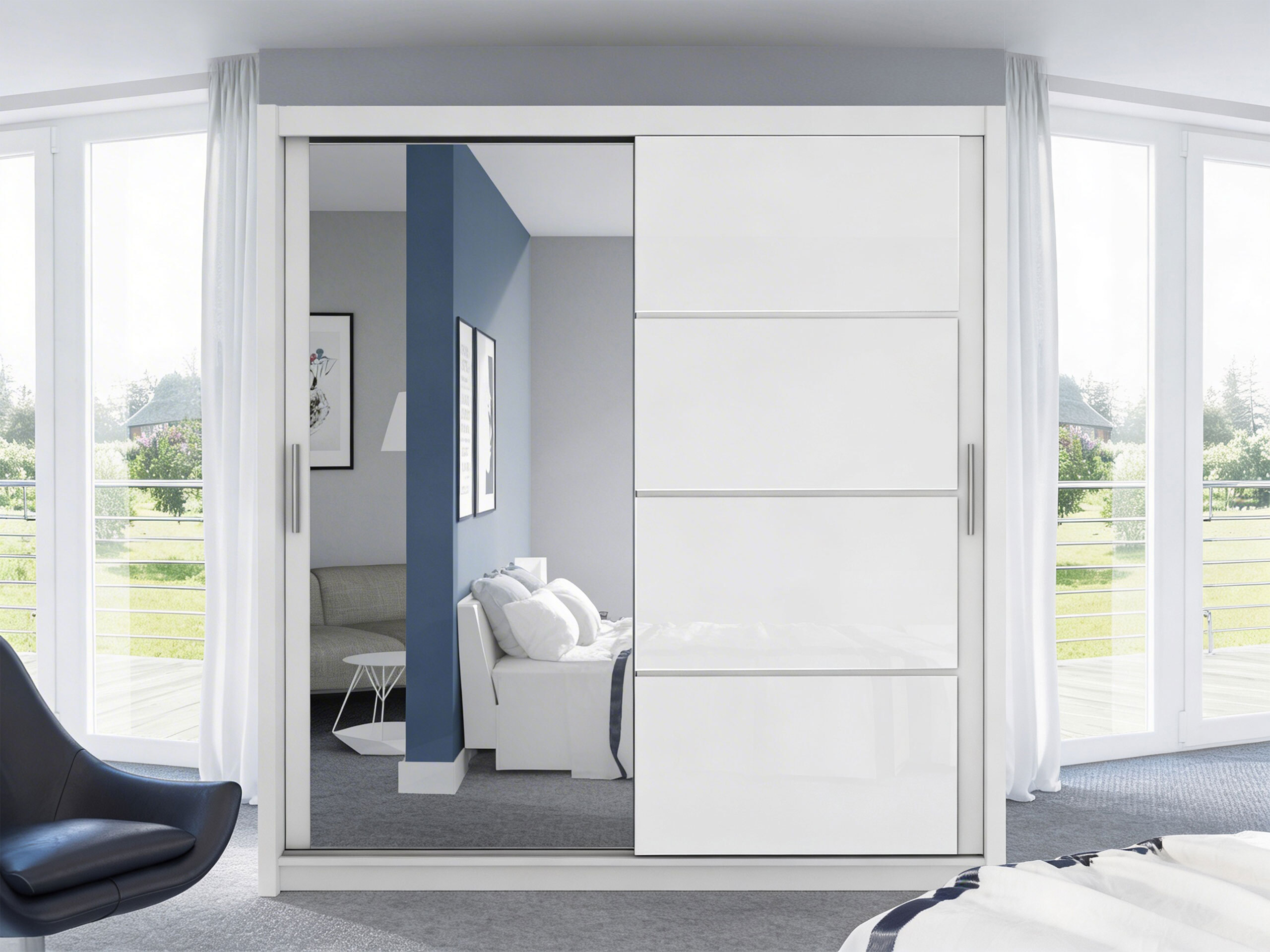 Dulap Honolulu 111 (Alb + Alb lucios)