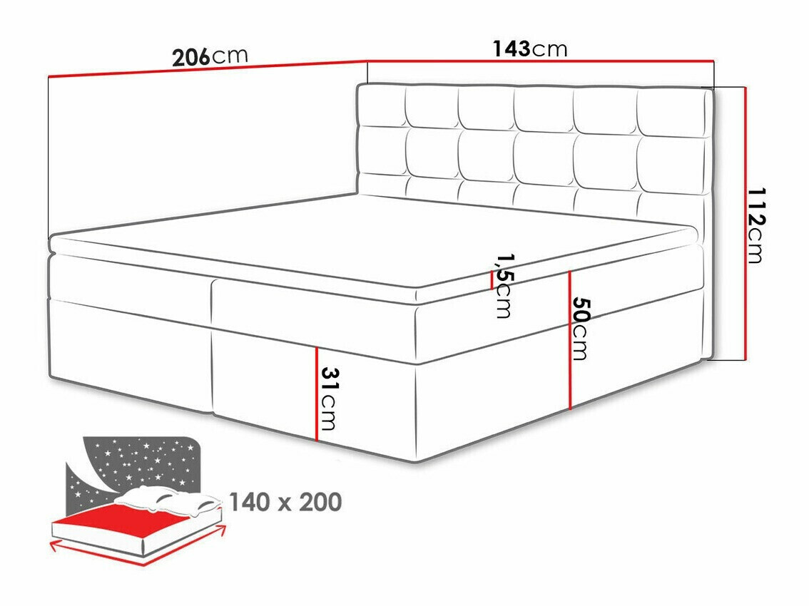 Pat boxspring Comfivo Osculum I (Lambi 12)