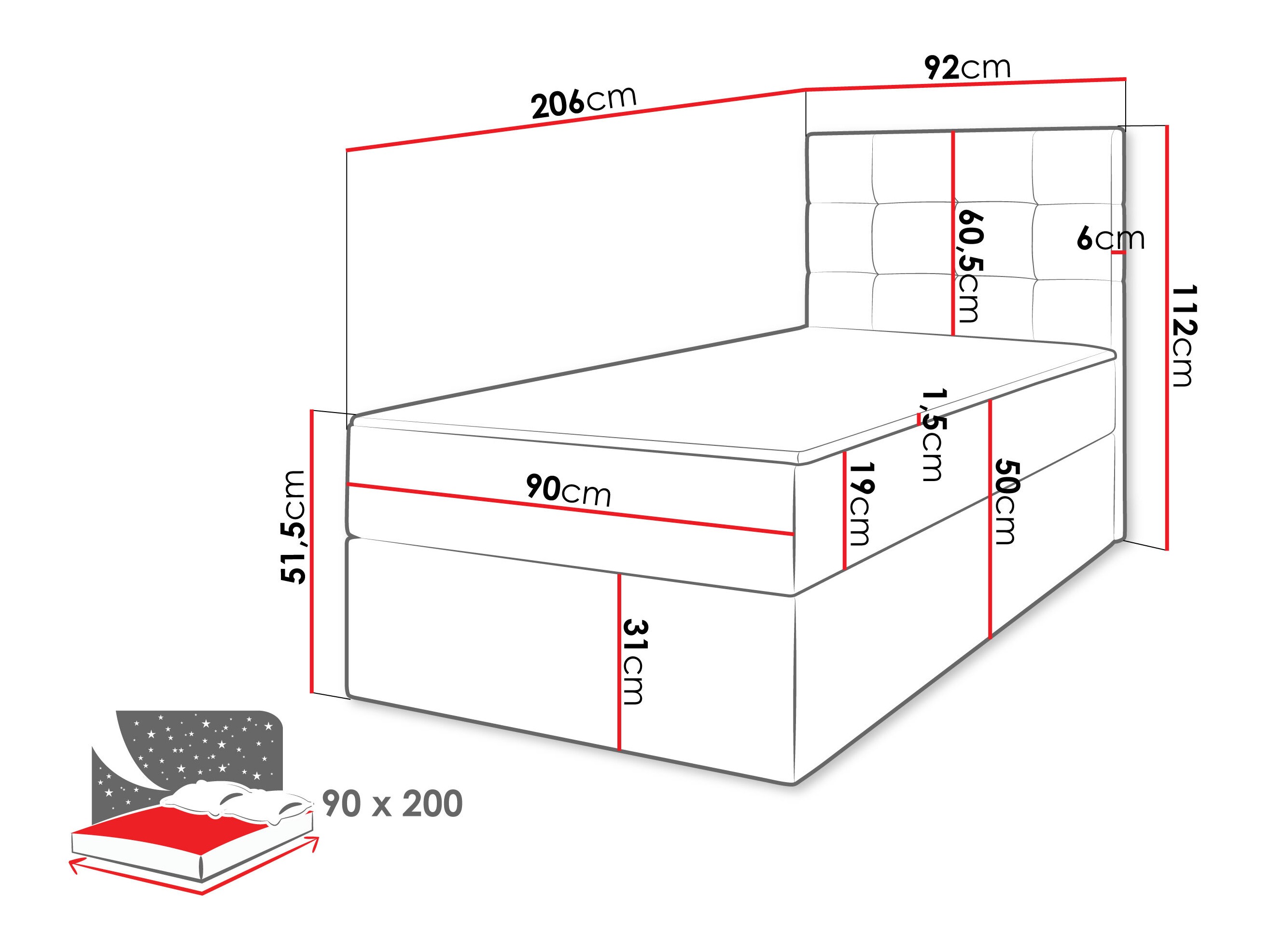 Pat boxspring Comfivo Osculum II (Lambi 04)