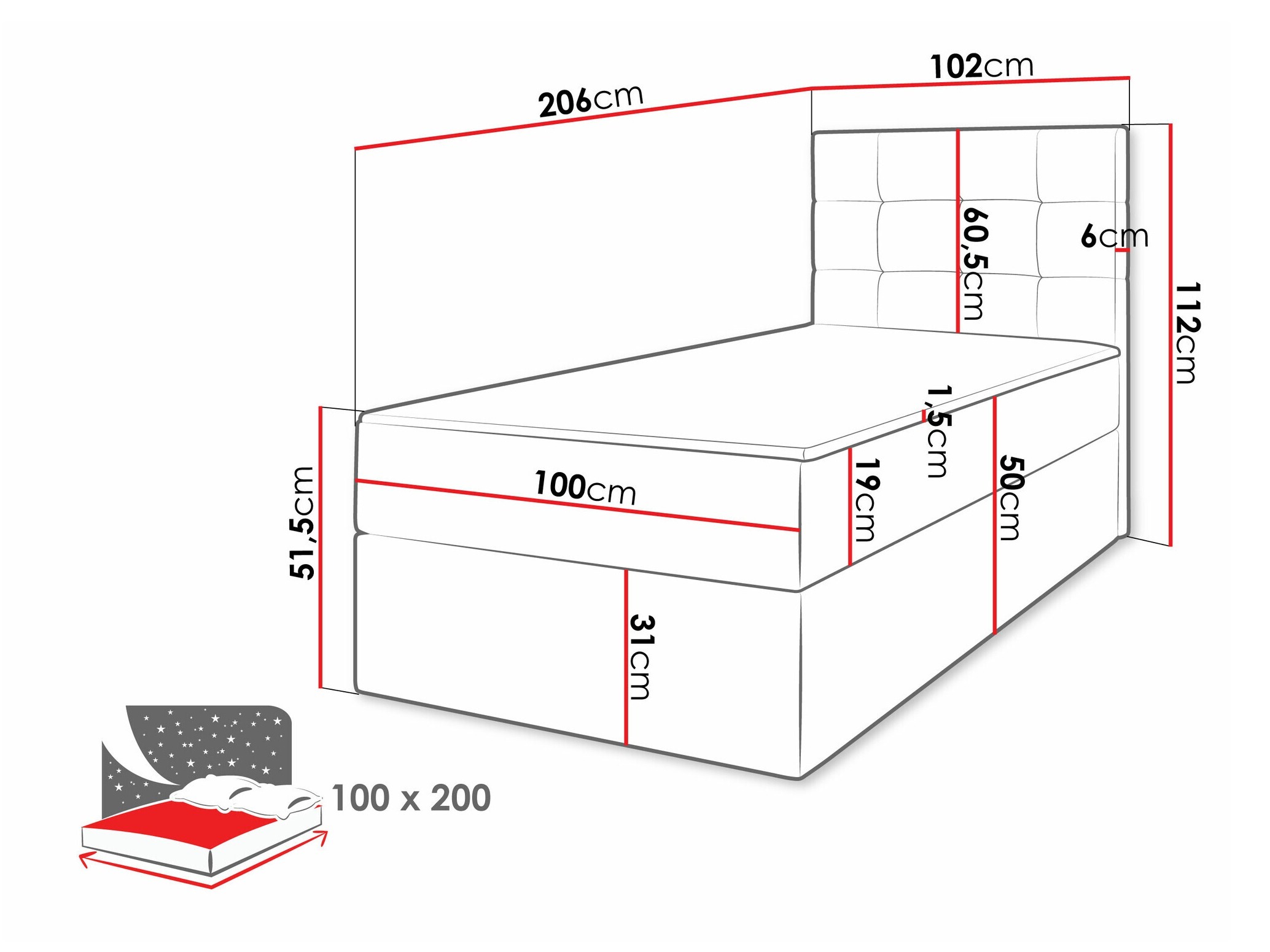 Pat boxspring Comfivo Osculum II (Lambi 04)