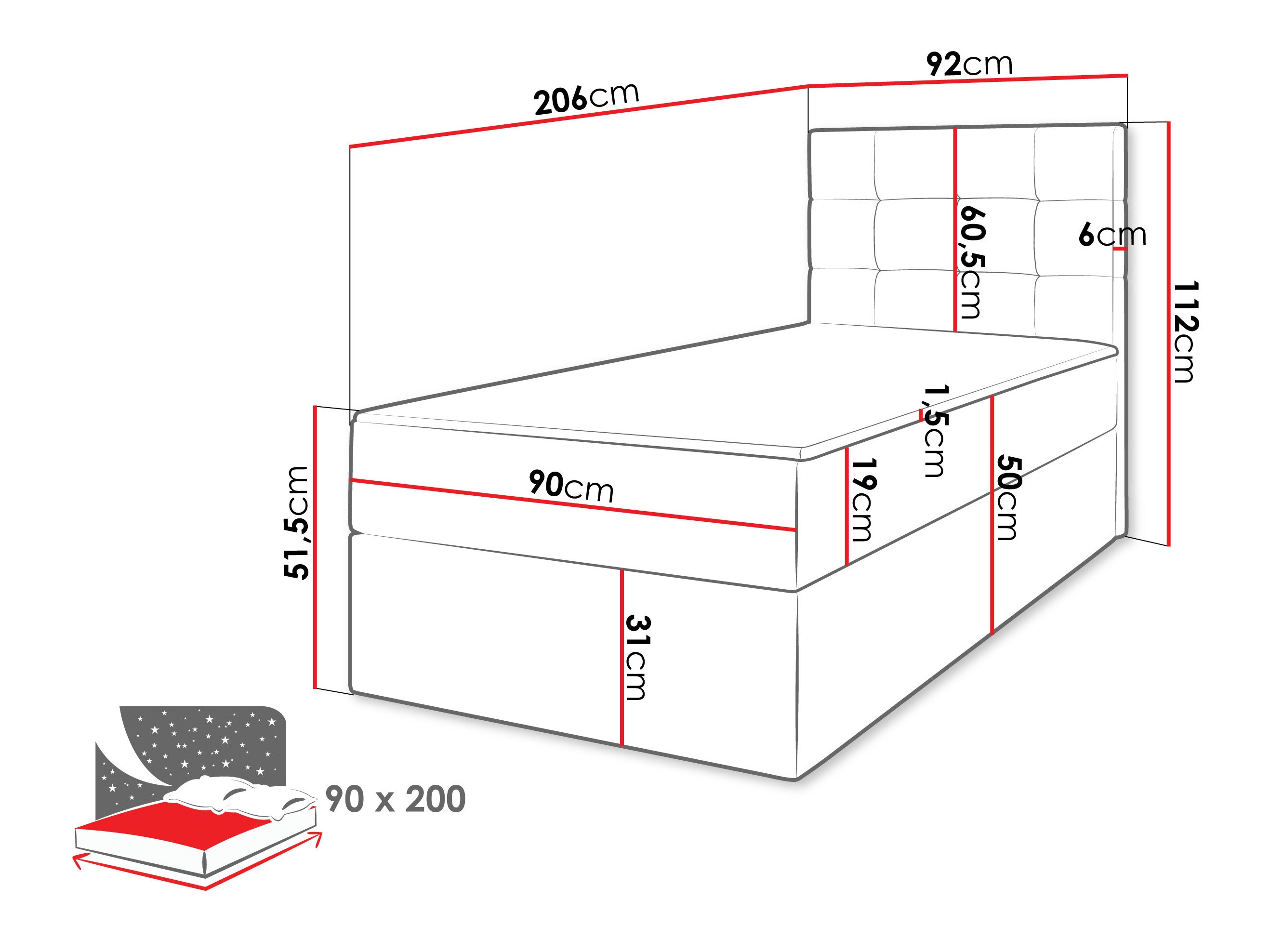 Pat boxspring Comfivo Osculum II (Lambi 06)