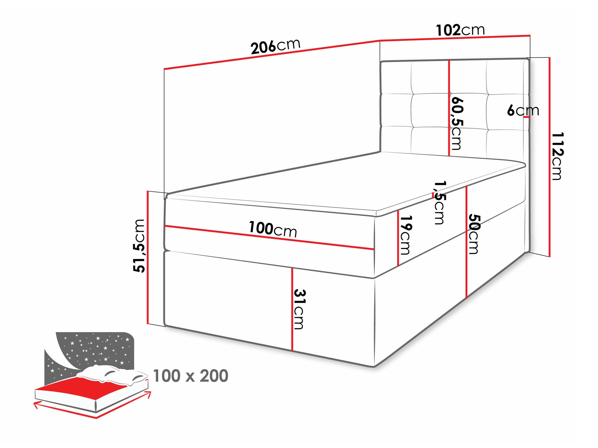 Pat boxspring Comfivo Osculum II (Lambi 06)