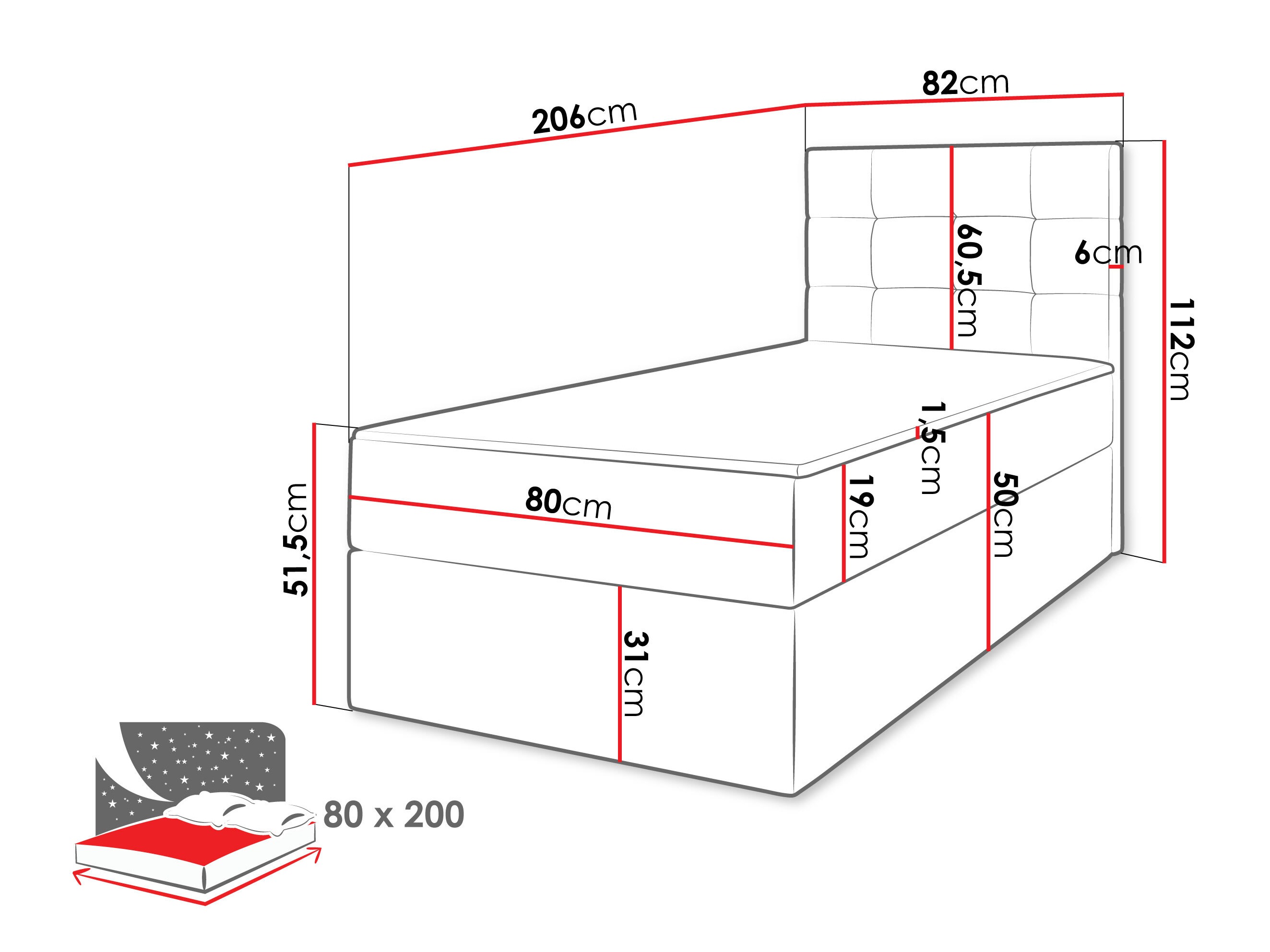 Pat boxspring Comfivo Osculum II (Lambi 08)