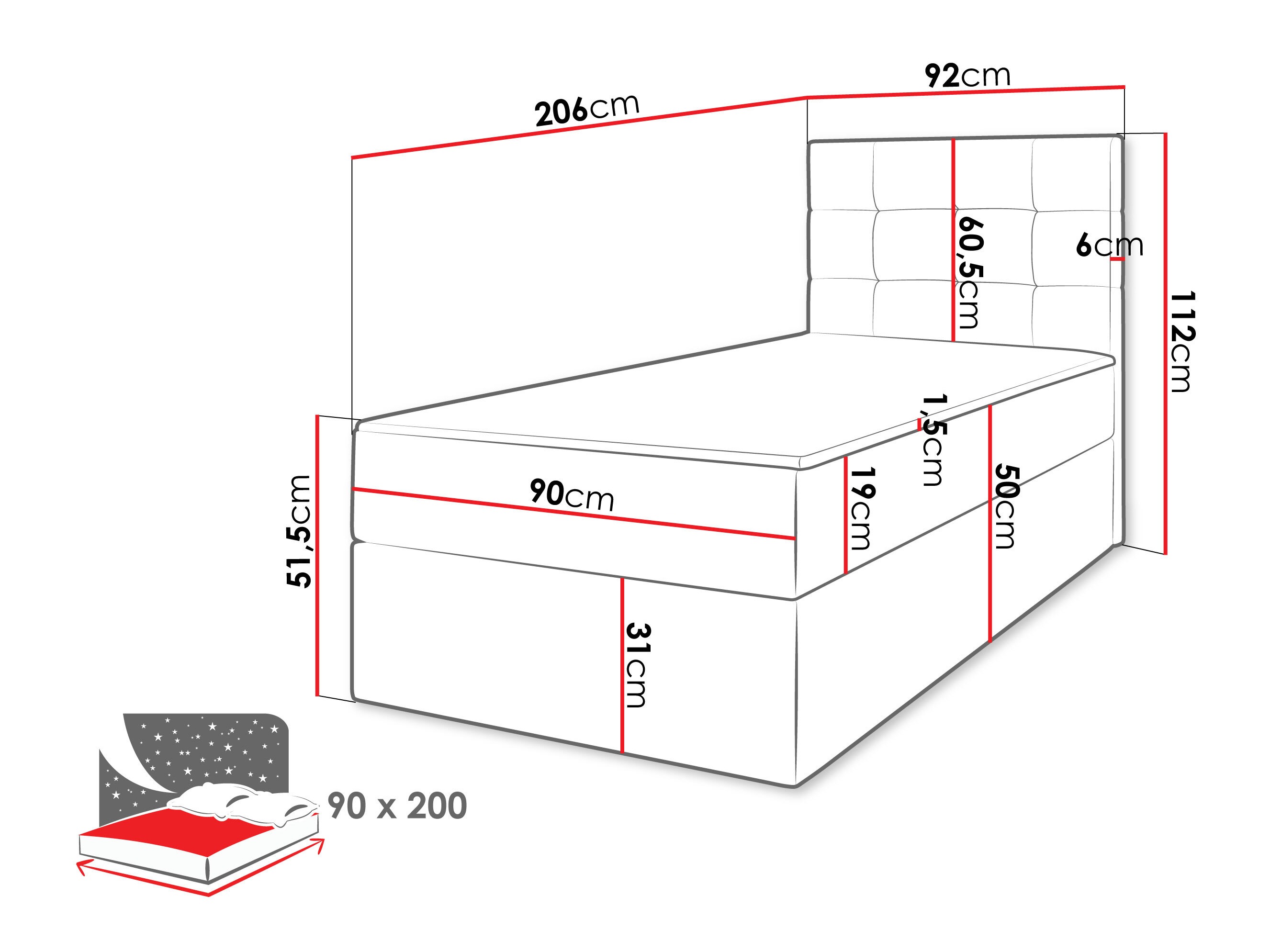 Pat boxspring Comfivo Osculum II (Lambi 08)