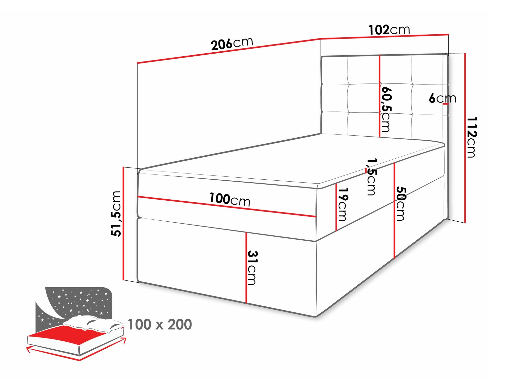 Pat boxspring Comfivo Osculum II (Lambi 08)
