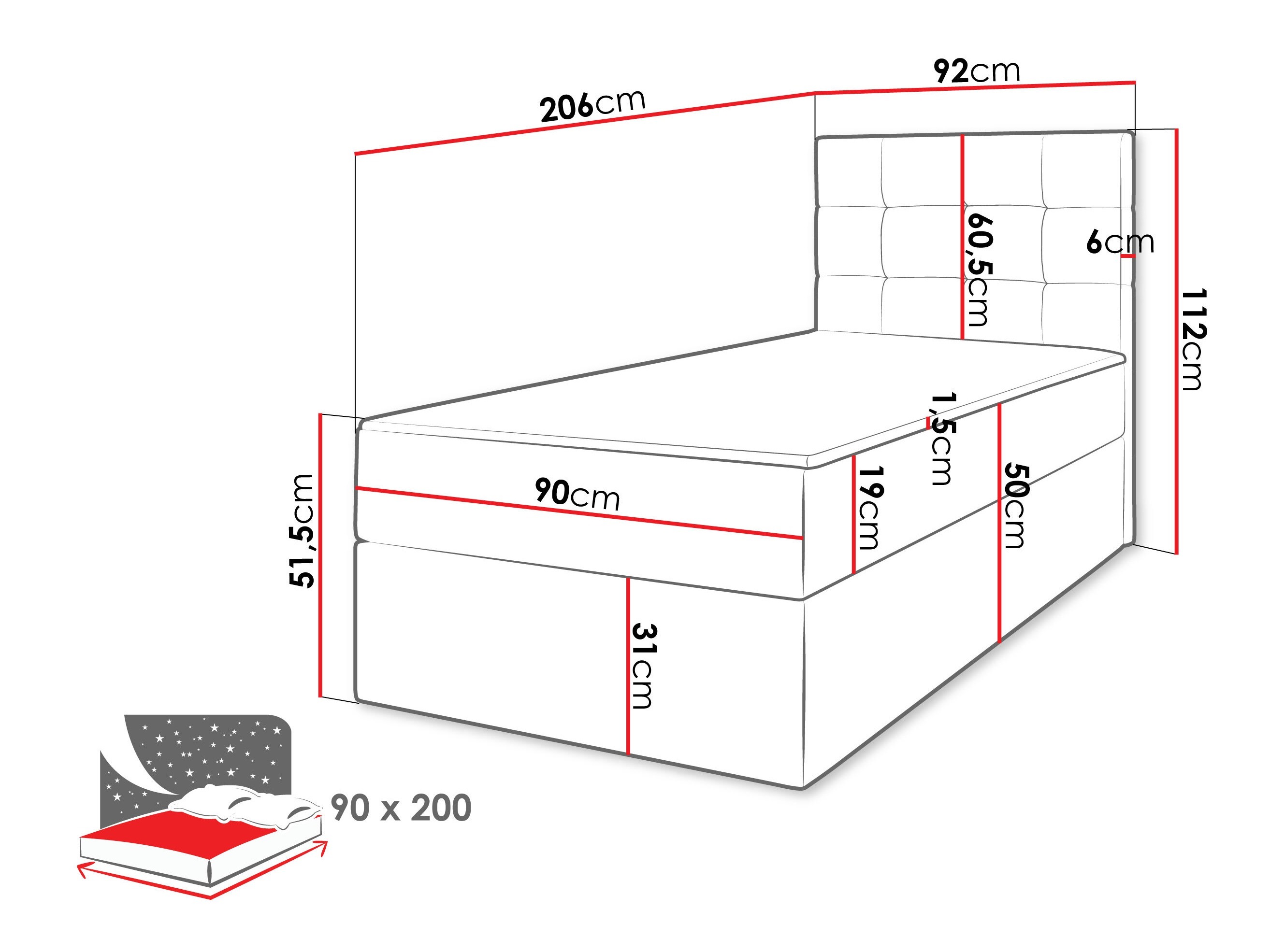 Pat boxspring Comfivo Osculum II (Lambi 11)