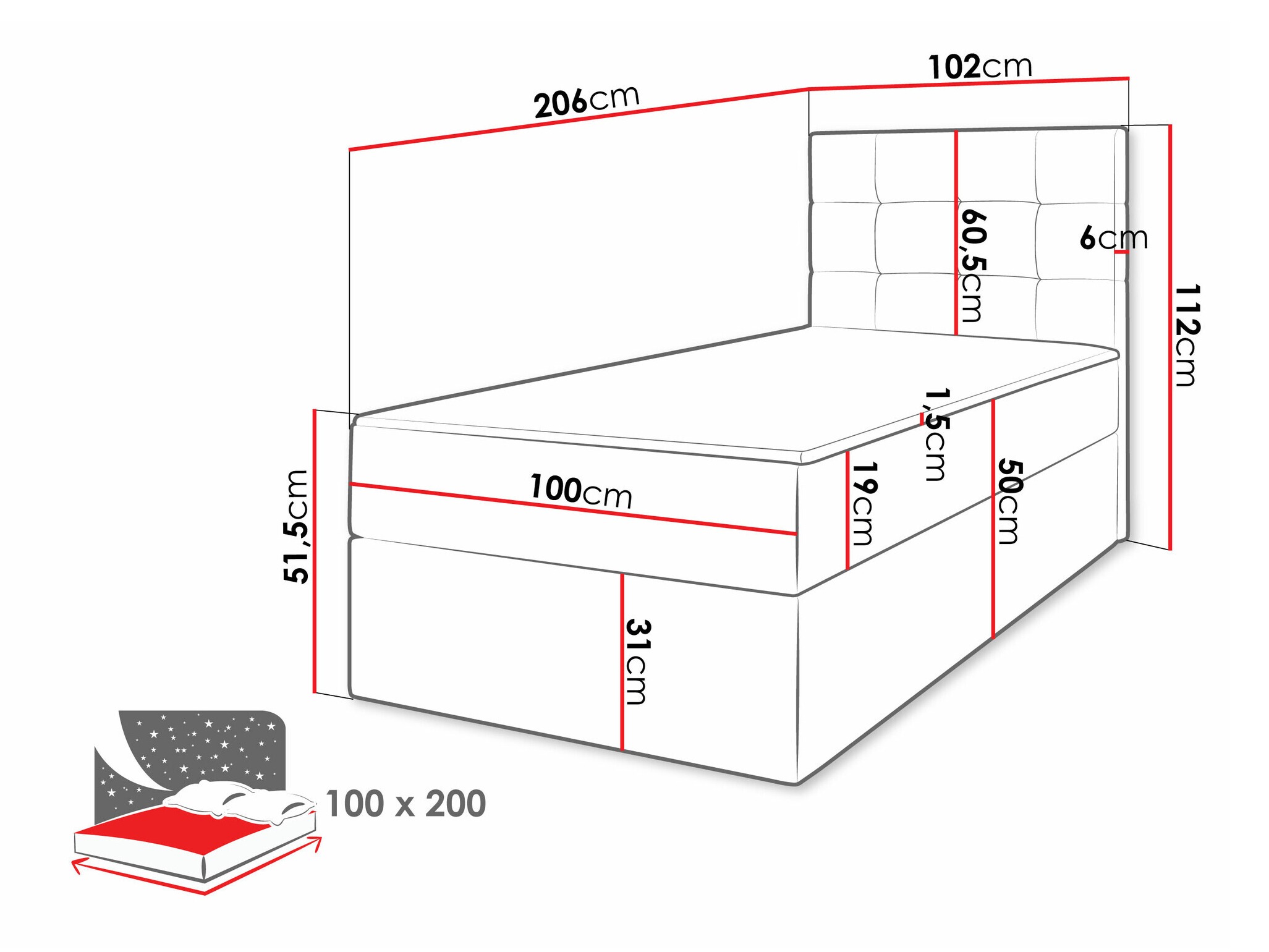 Pat boxspring Comfivo Osculum II (Lambi 11)