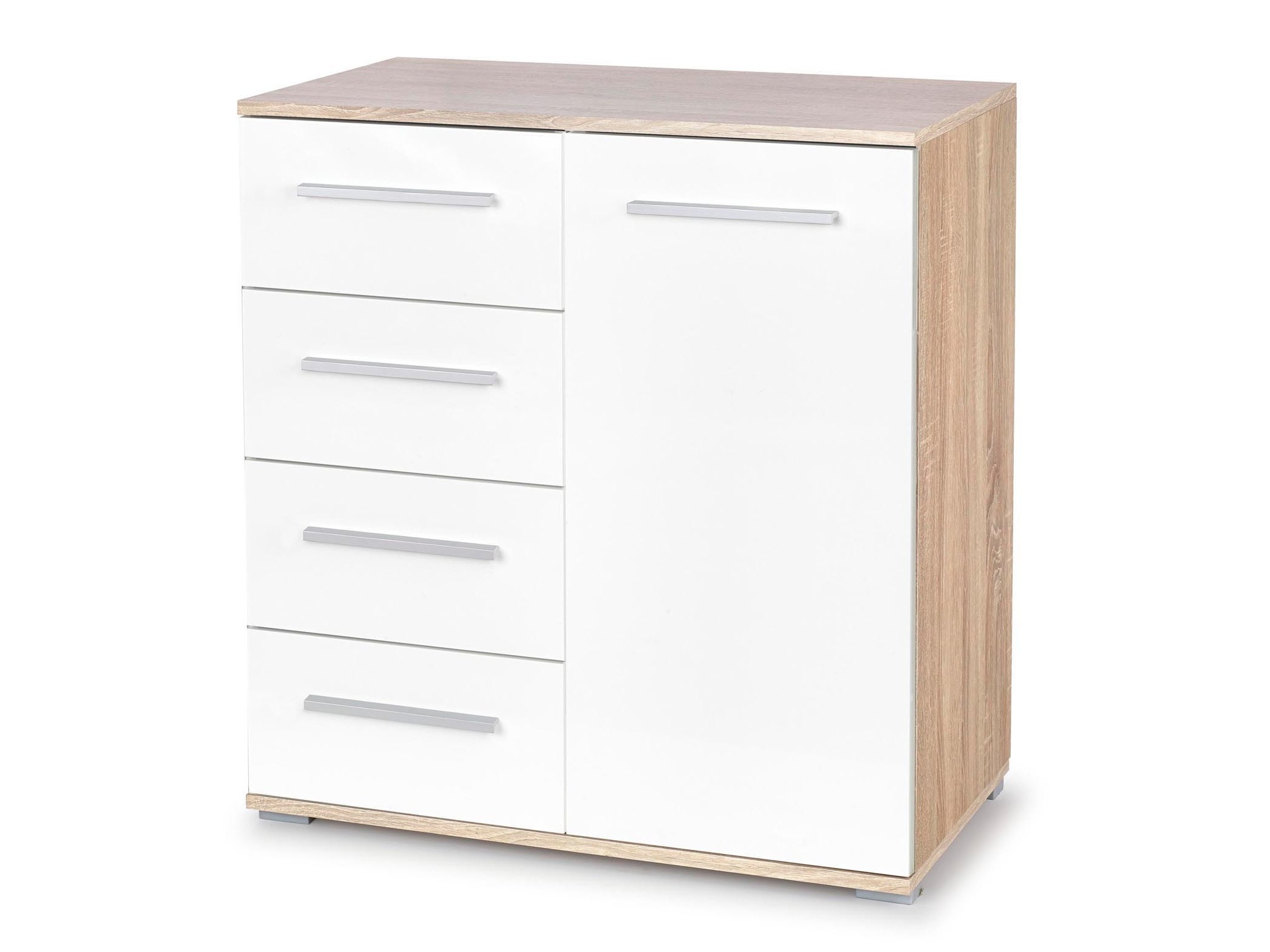 Comodă Cirveso 101 (Stejar Sonoma + Alb lucios)