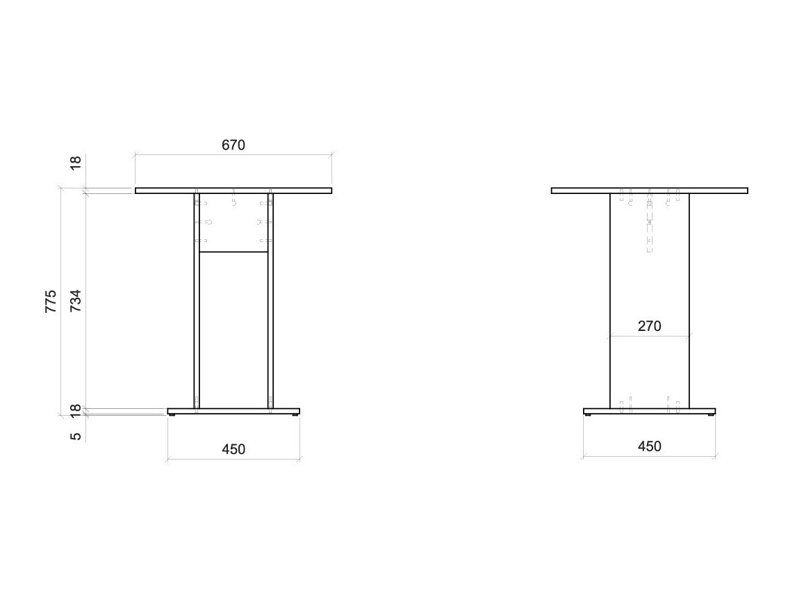 Măsuță laterală Ontario 225 (Alb)
