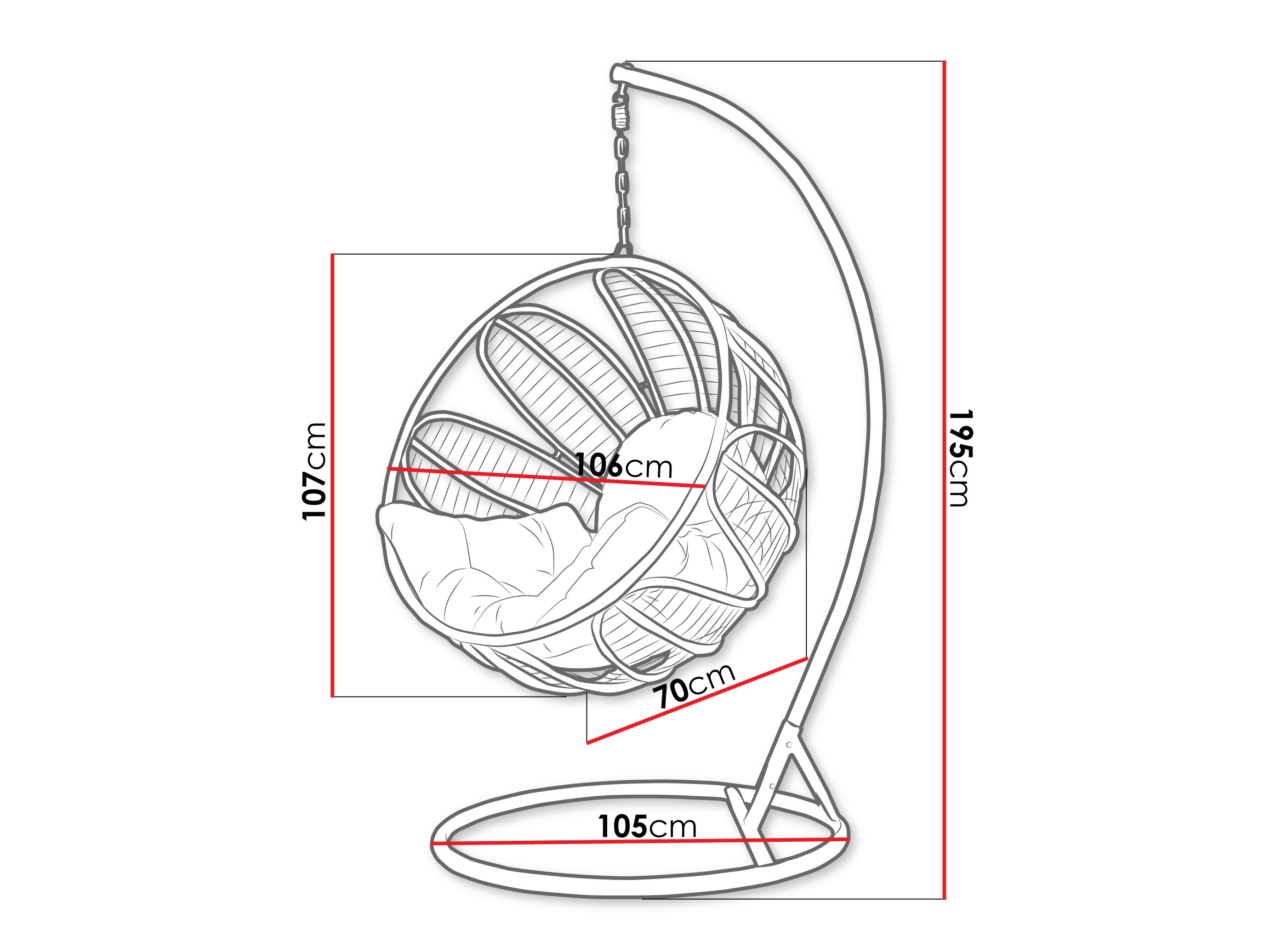 Scaun suspendat Comfivo 512 (Verde închis + Verde)
