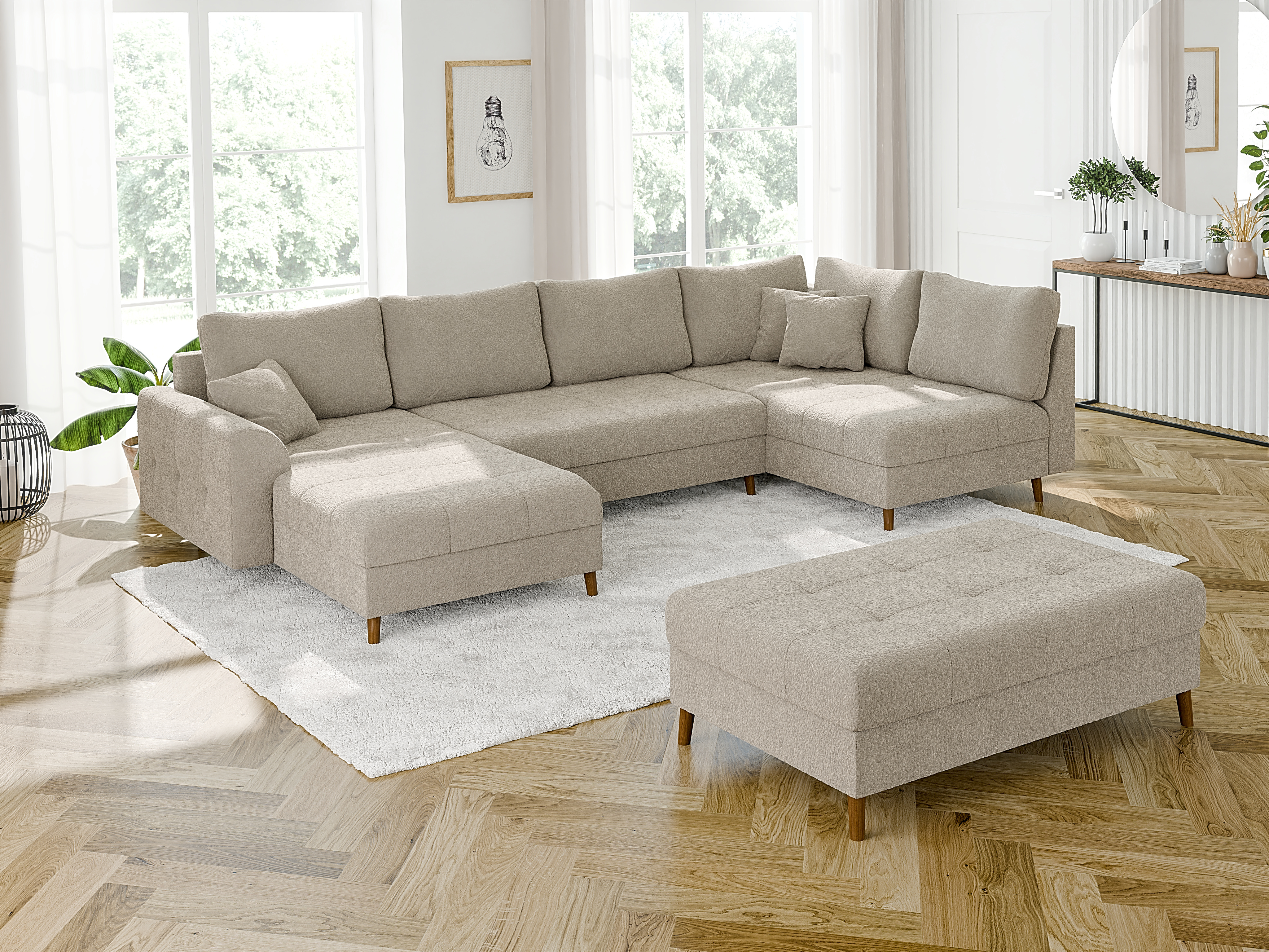 Taburet tapițat Elbmori 110 (Coral 65)