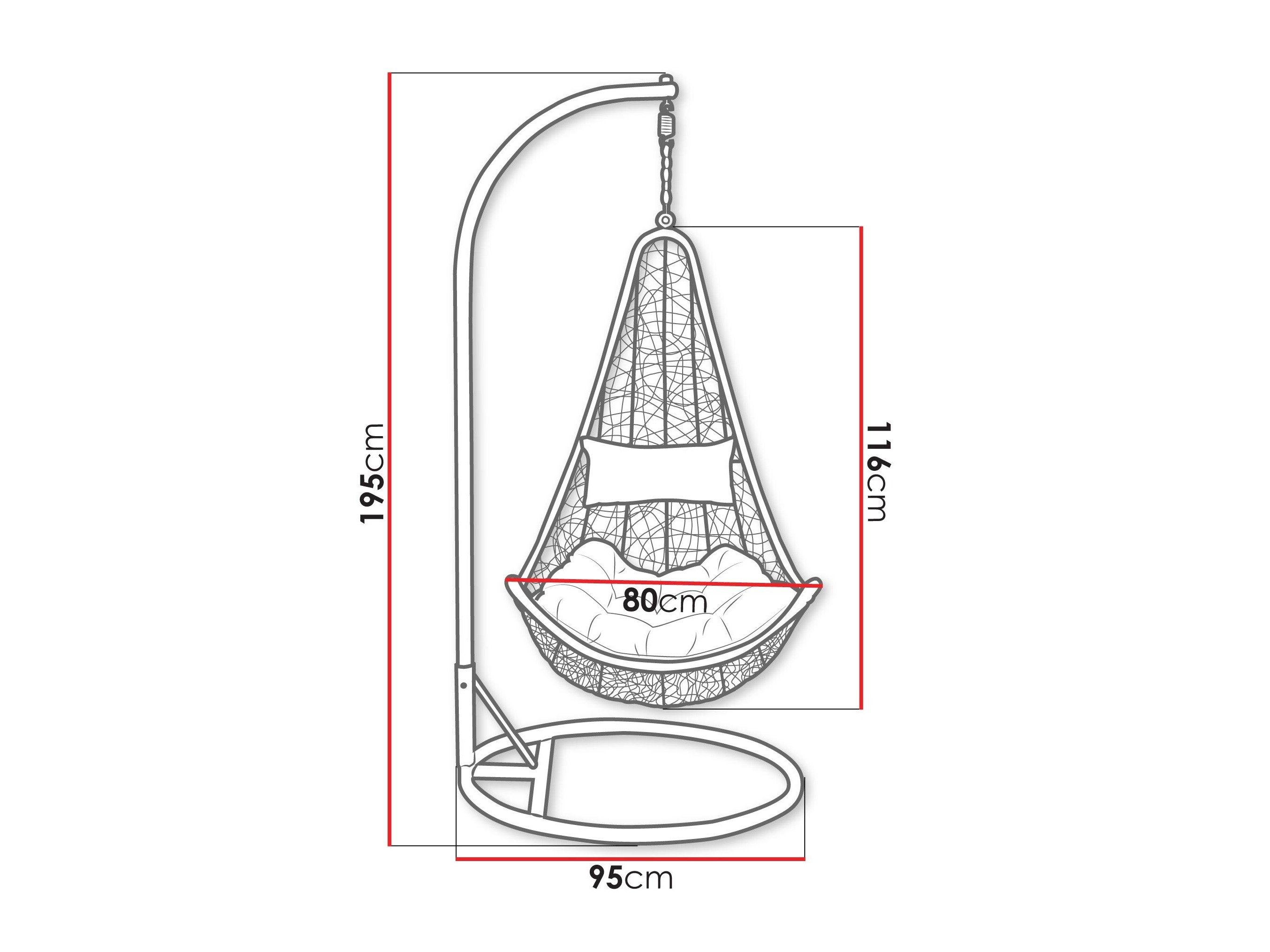 Scaun suspendat Comfivo Figae (Gri)