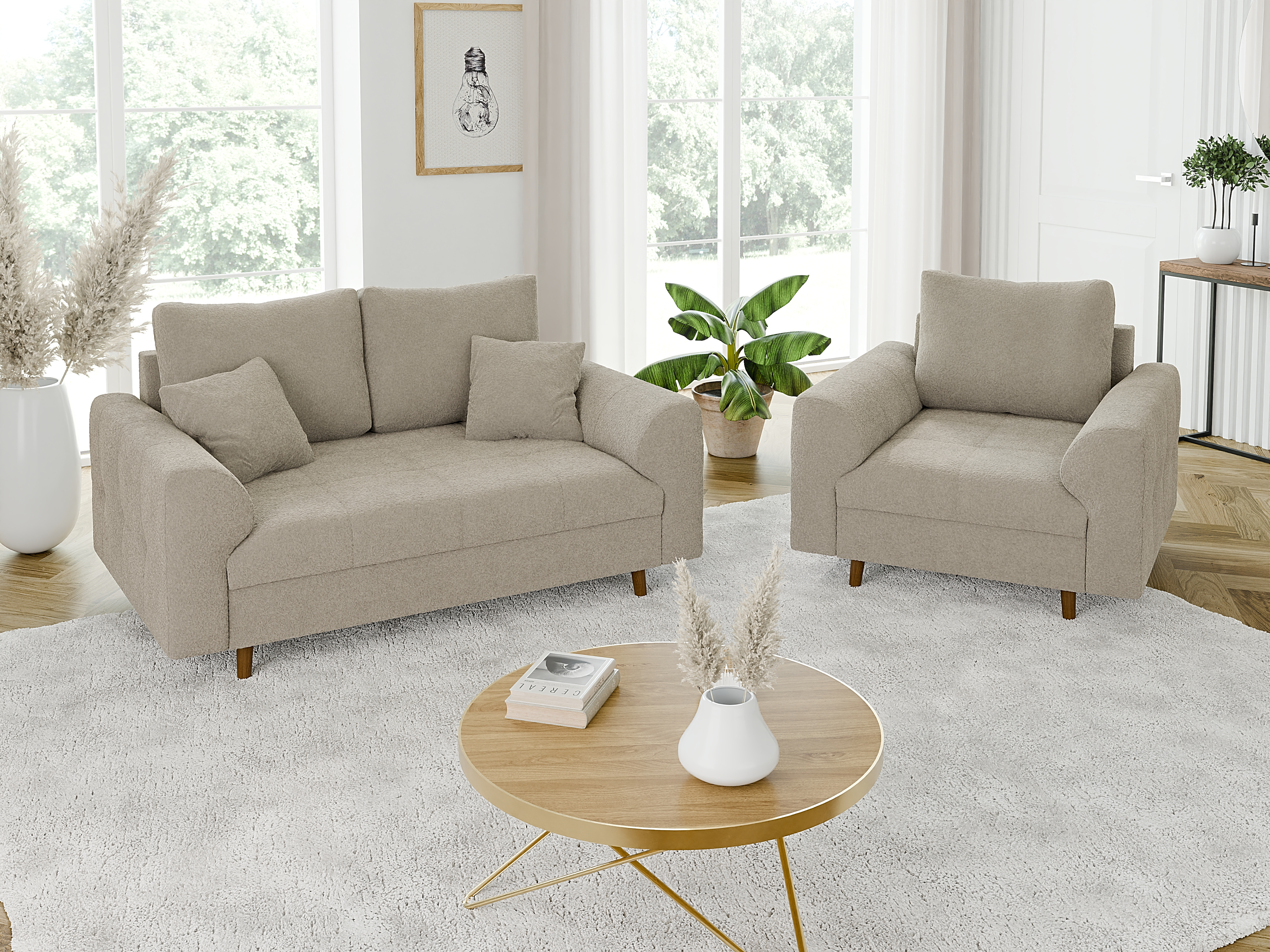 Set mobilier tapițat Elbmori 114 (Coral 65)