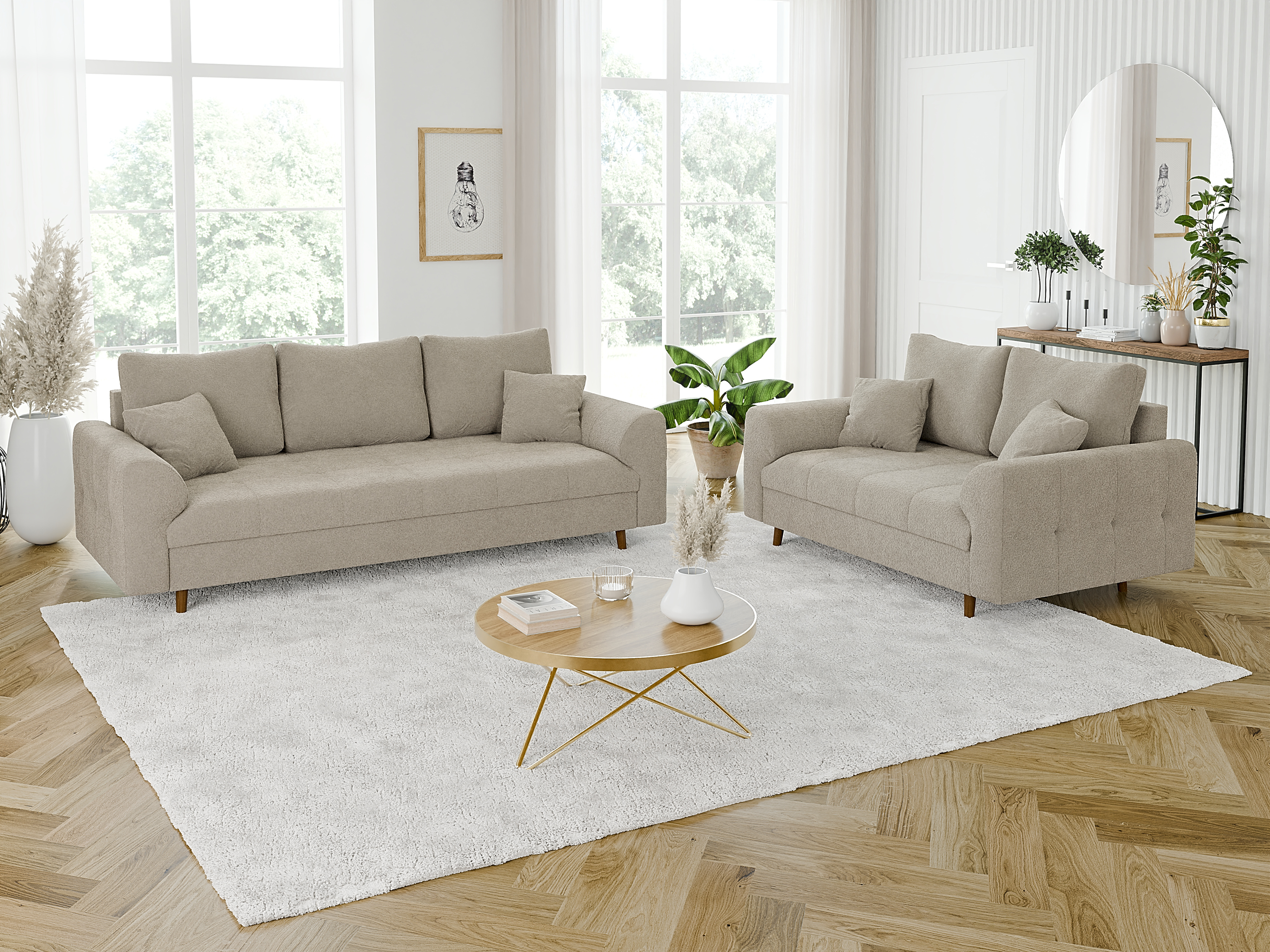 Set mobilier tapițat Elbmori 115 (Coral 65)
