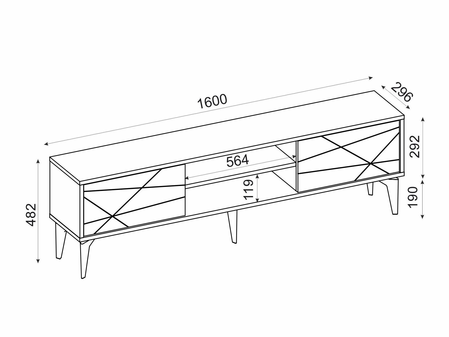 Comodă TV Kailua 2535 (Antracit)