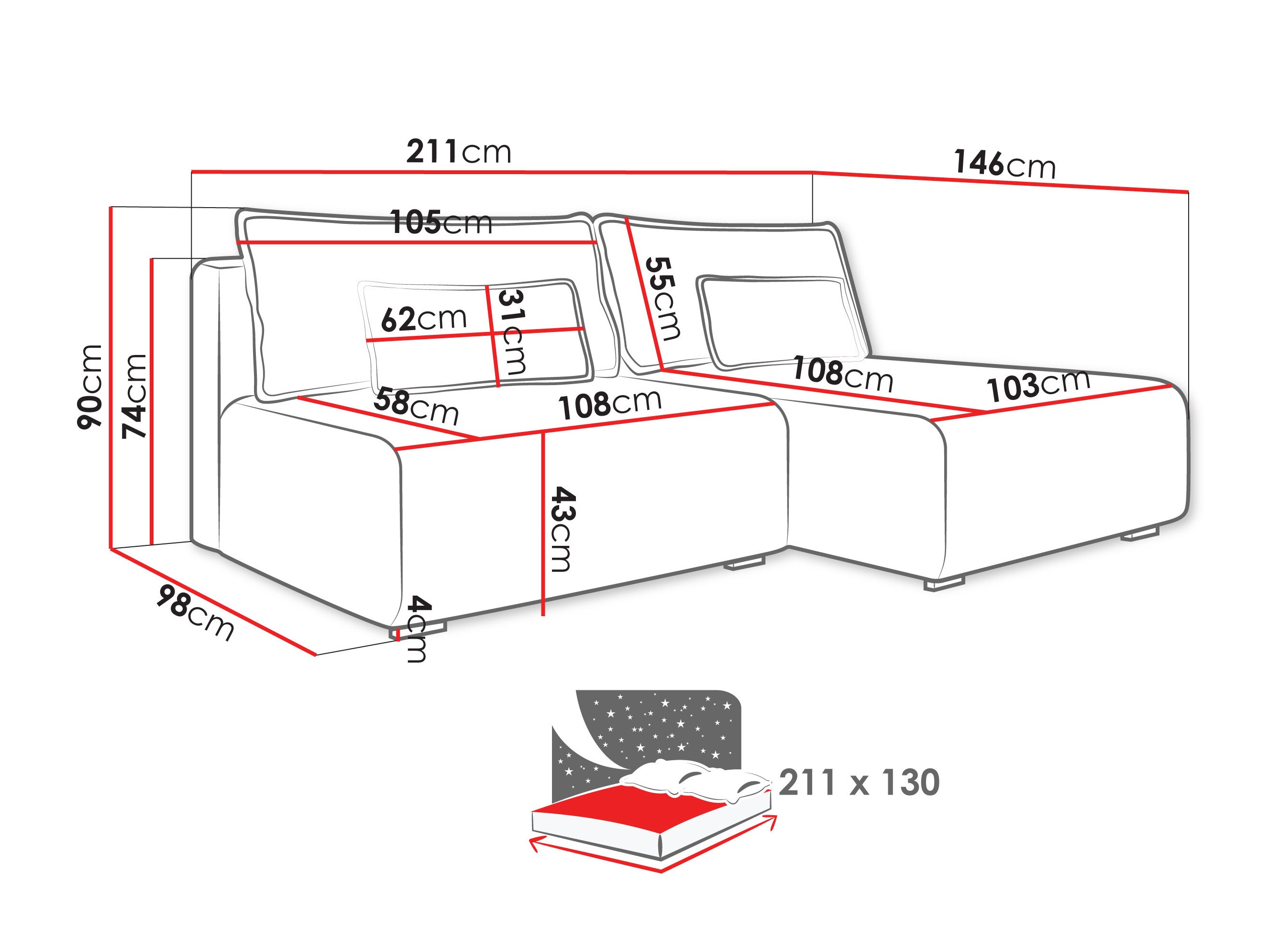 Colțar TrendyNest Fenestal (Tilia 11)