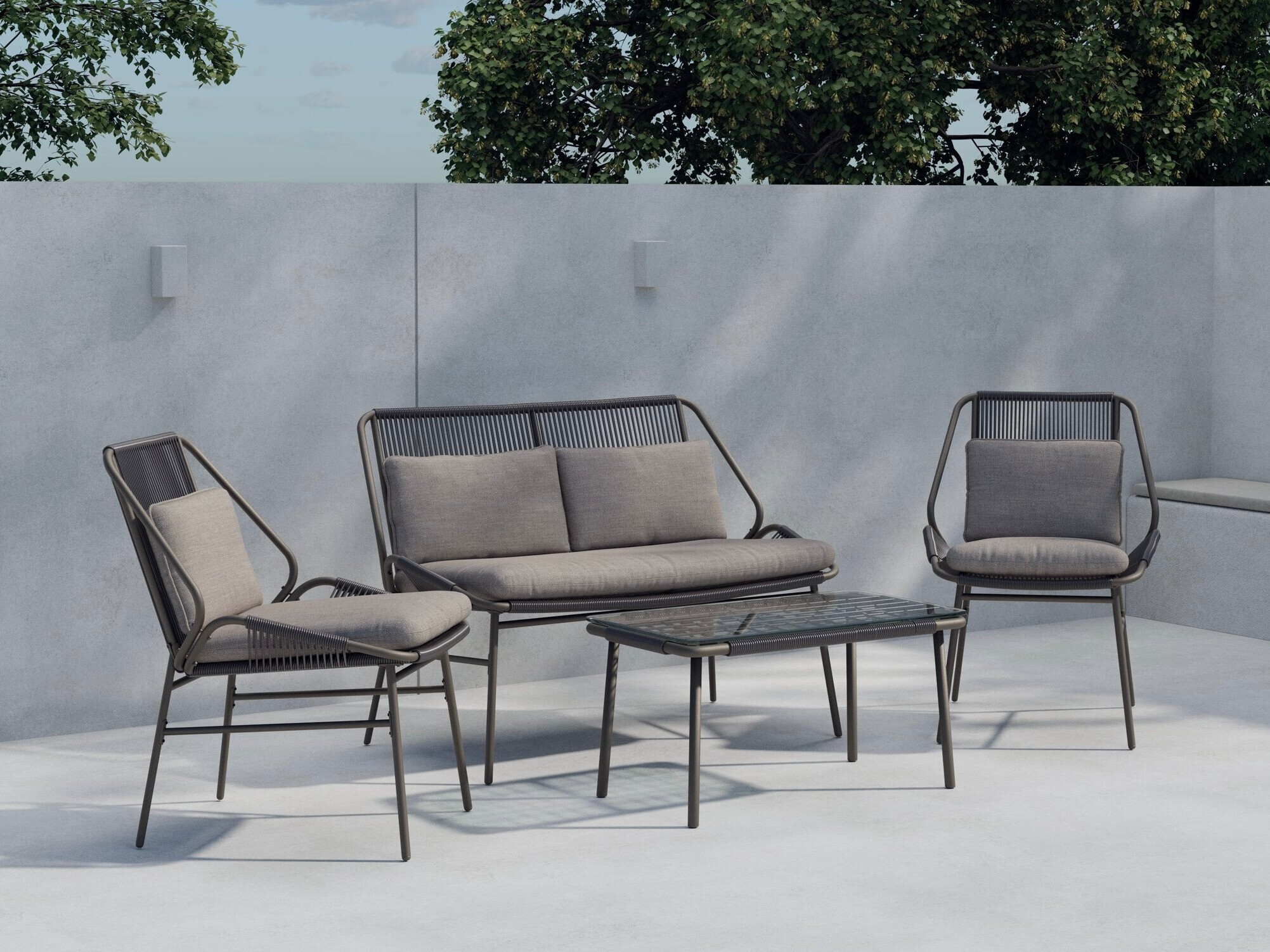 Set mobilier de exterior Dallas 5169 (Maro + Bej)