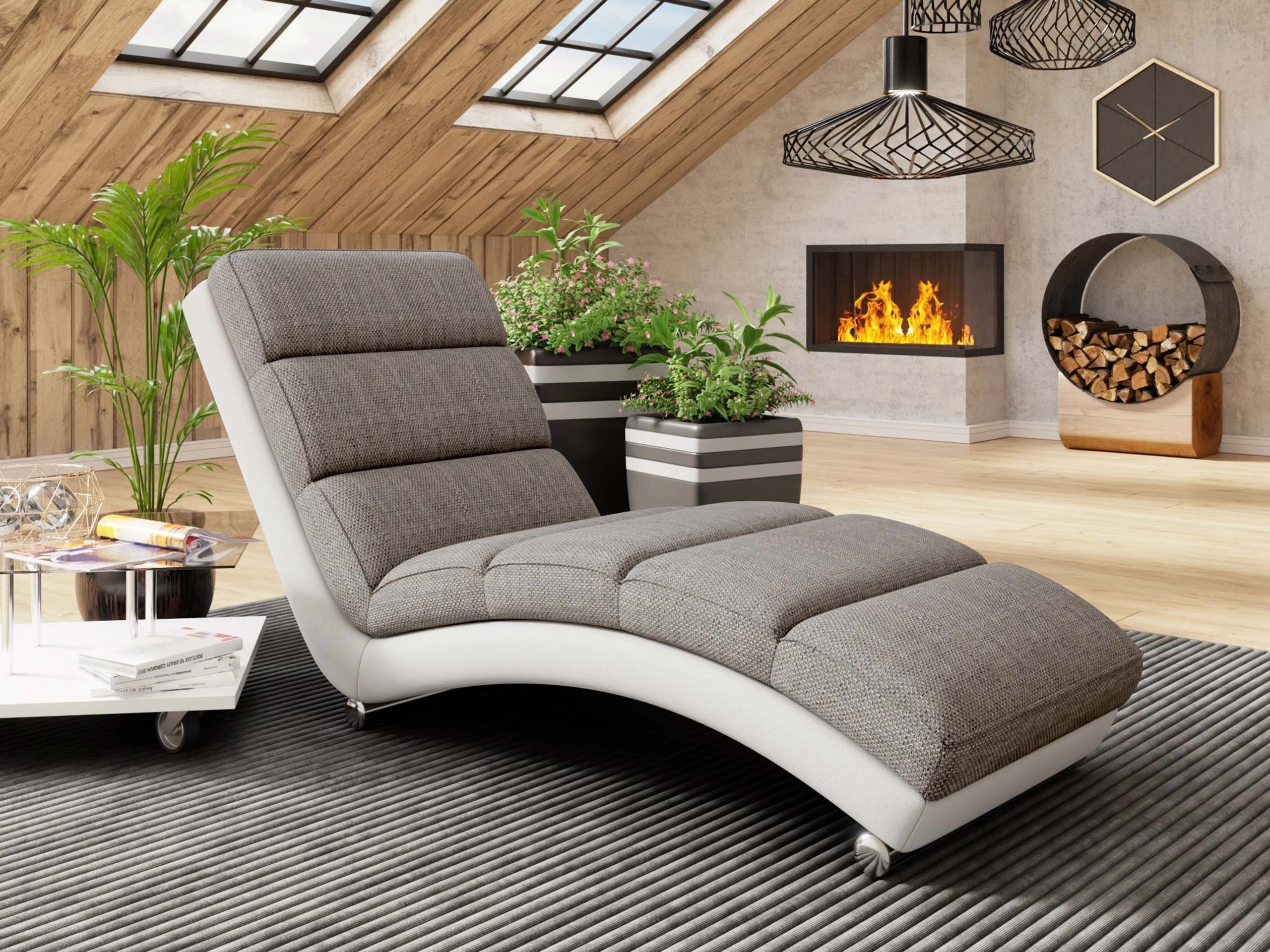 Canapea tip șezlong Comfivo Pirum (Soft 017 + Lawa 05)