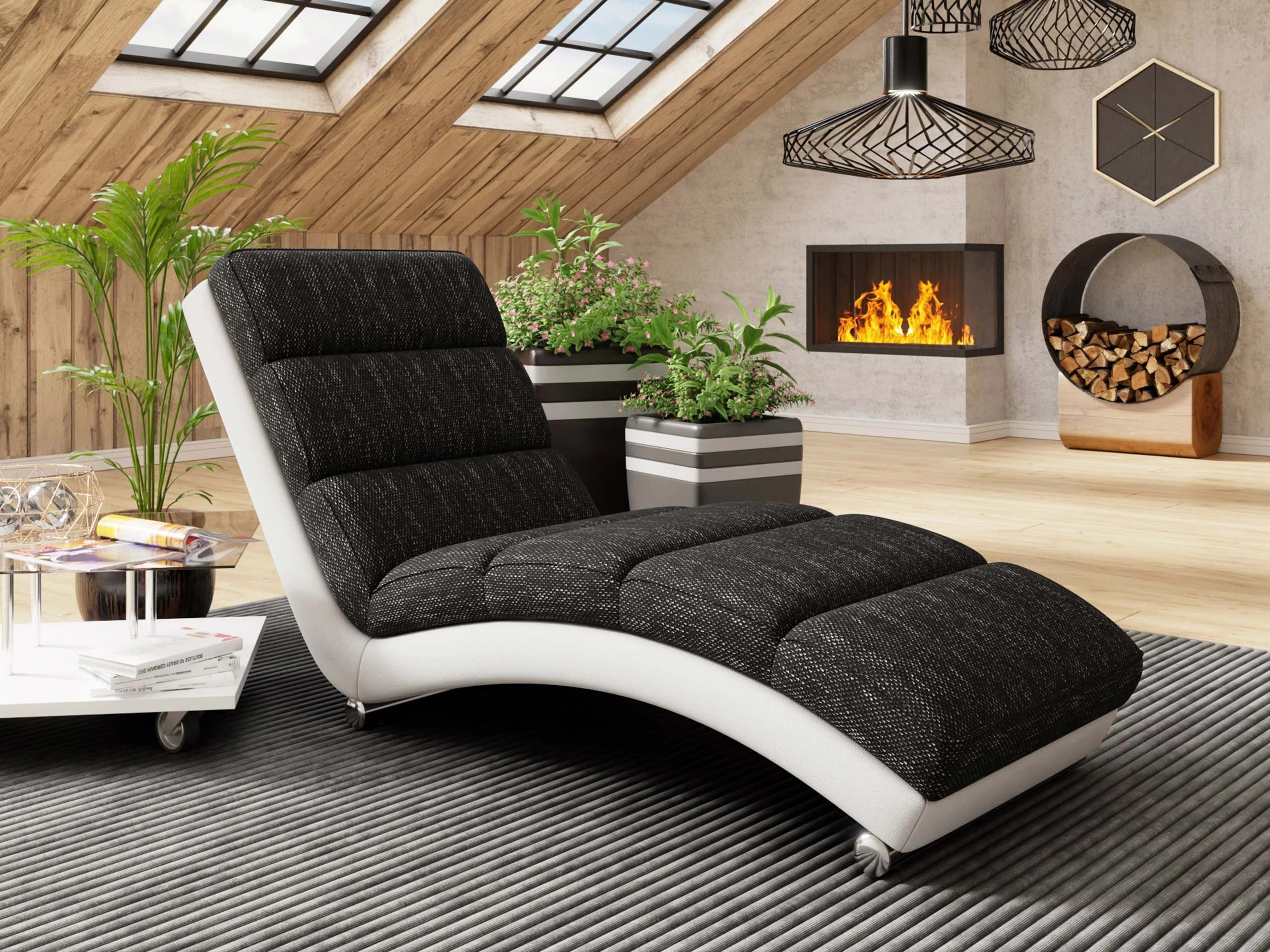 Canapea tip șezlong Comfivo Pirum (Soft 017 + Lawa 06)
