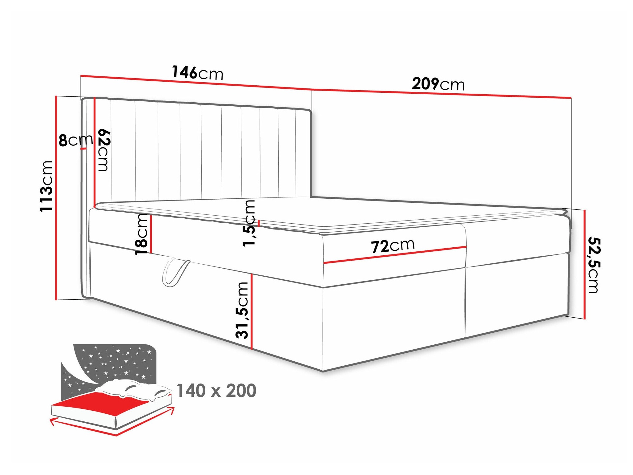 Pat boxspring Garland 100 (Lima 14)