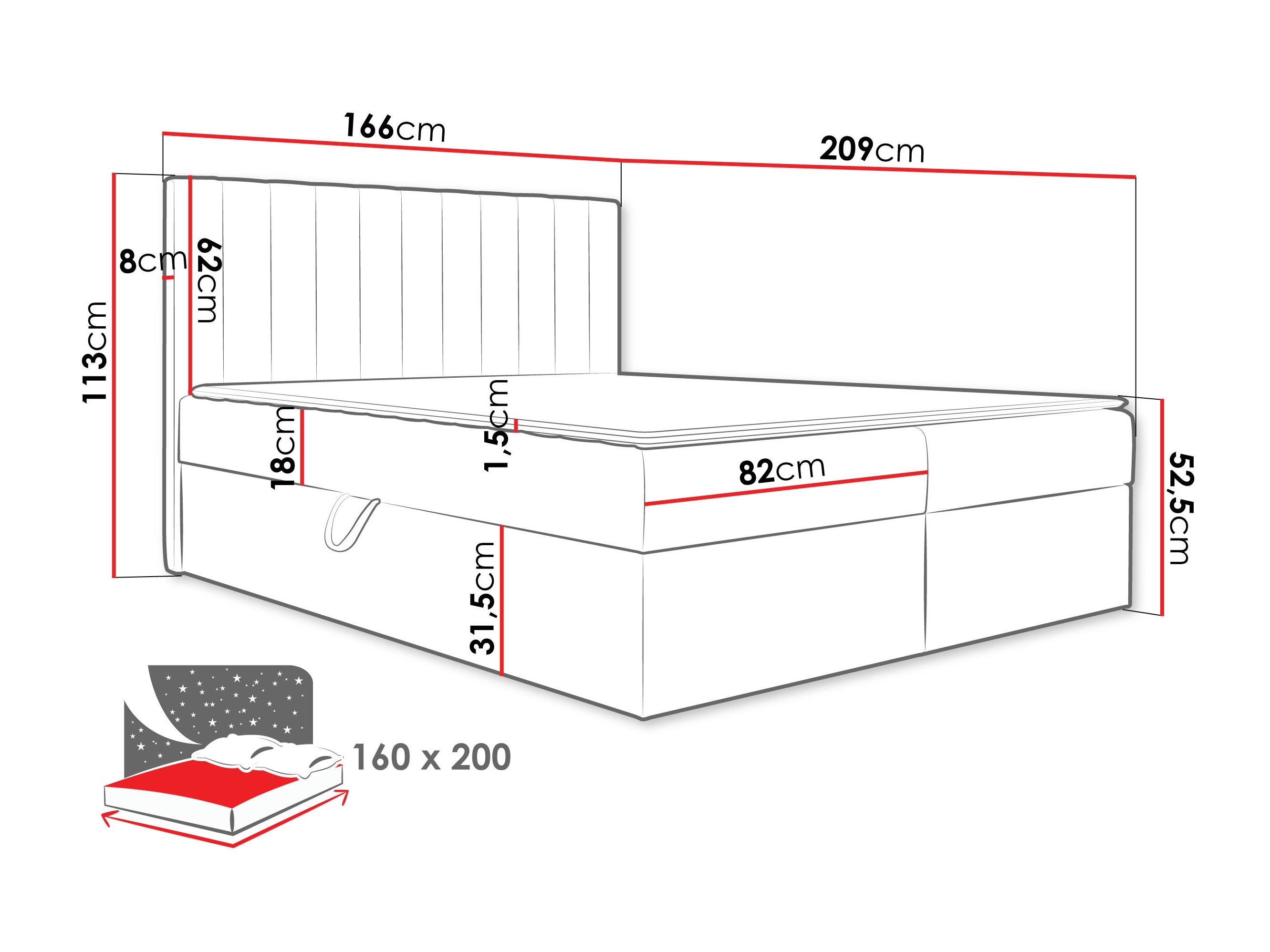 Pat boxspring Garland 100 (Lima 46)