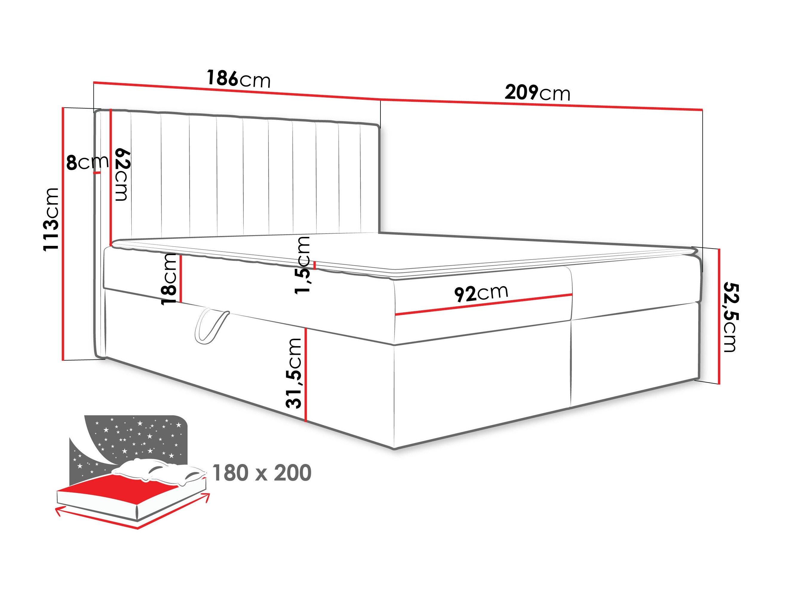 Pat boxspring Garland 100 (Lima 46)
