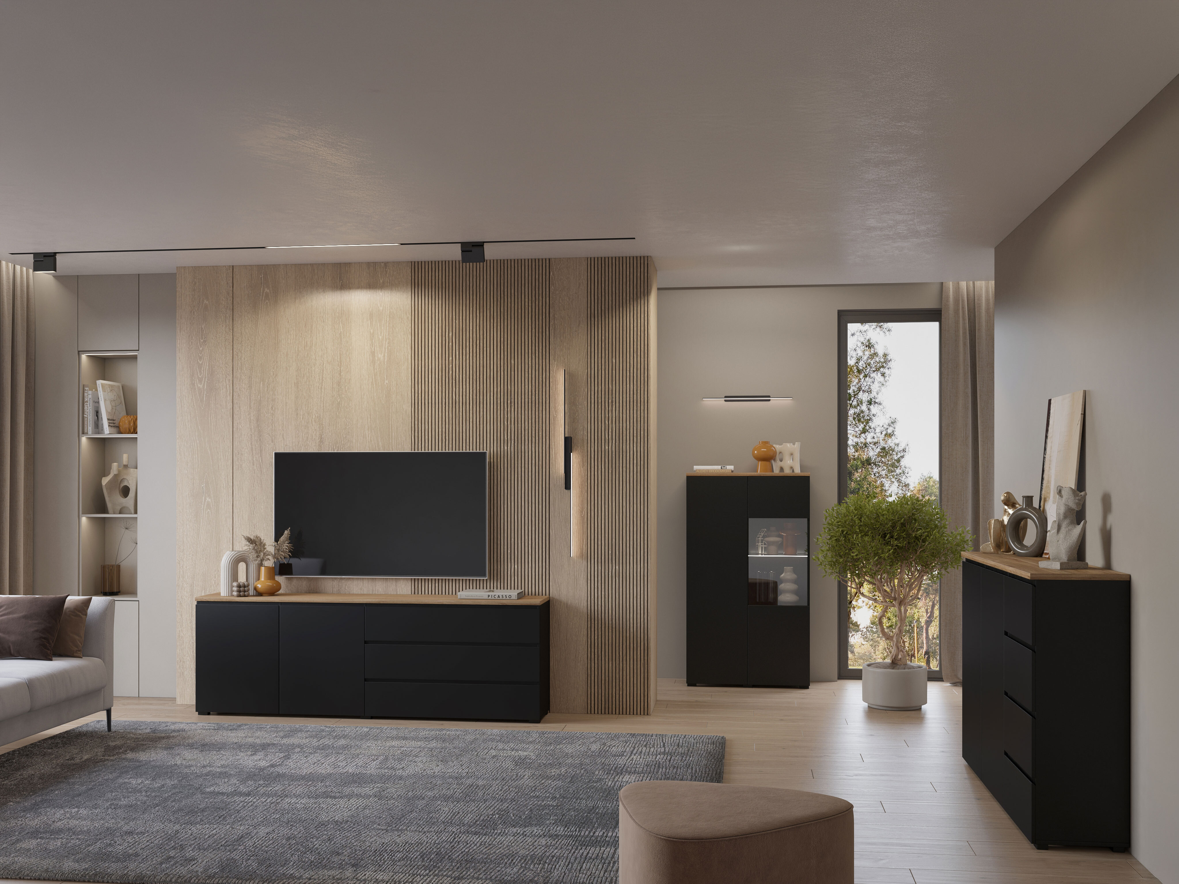 Raft Baletu 108 (Negru + Stejar)