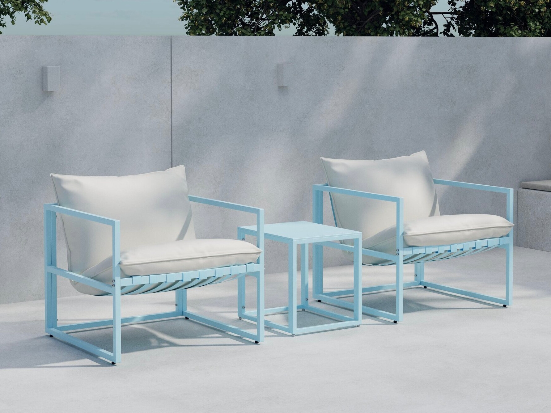 Set mobilier de exterior Dallas 5186 (Albastru deschis + Bej)