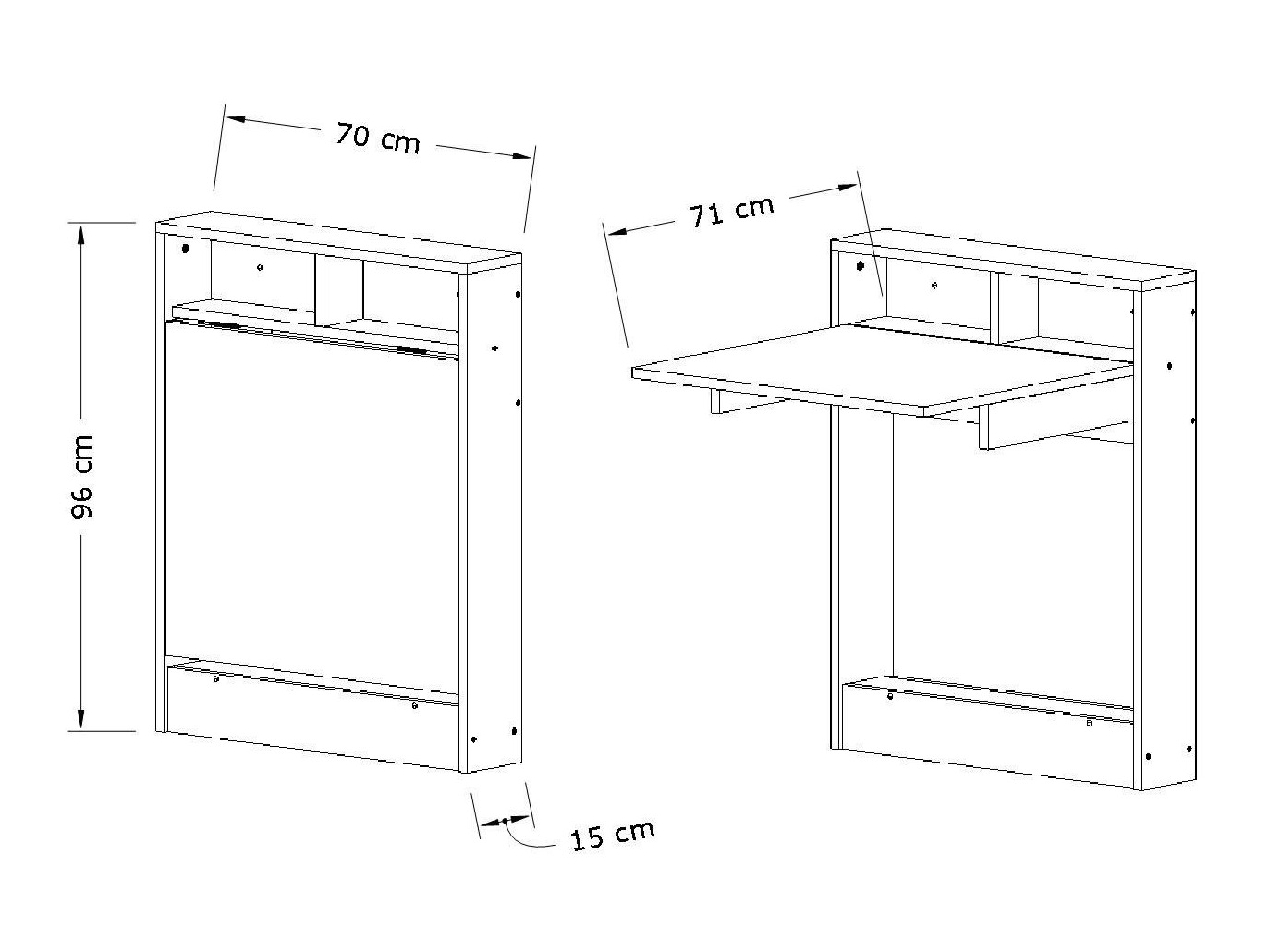Masă pliantă Kailua 187 (Alb + Maro deschis)