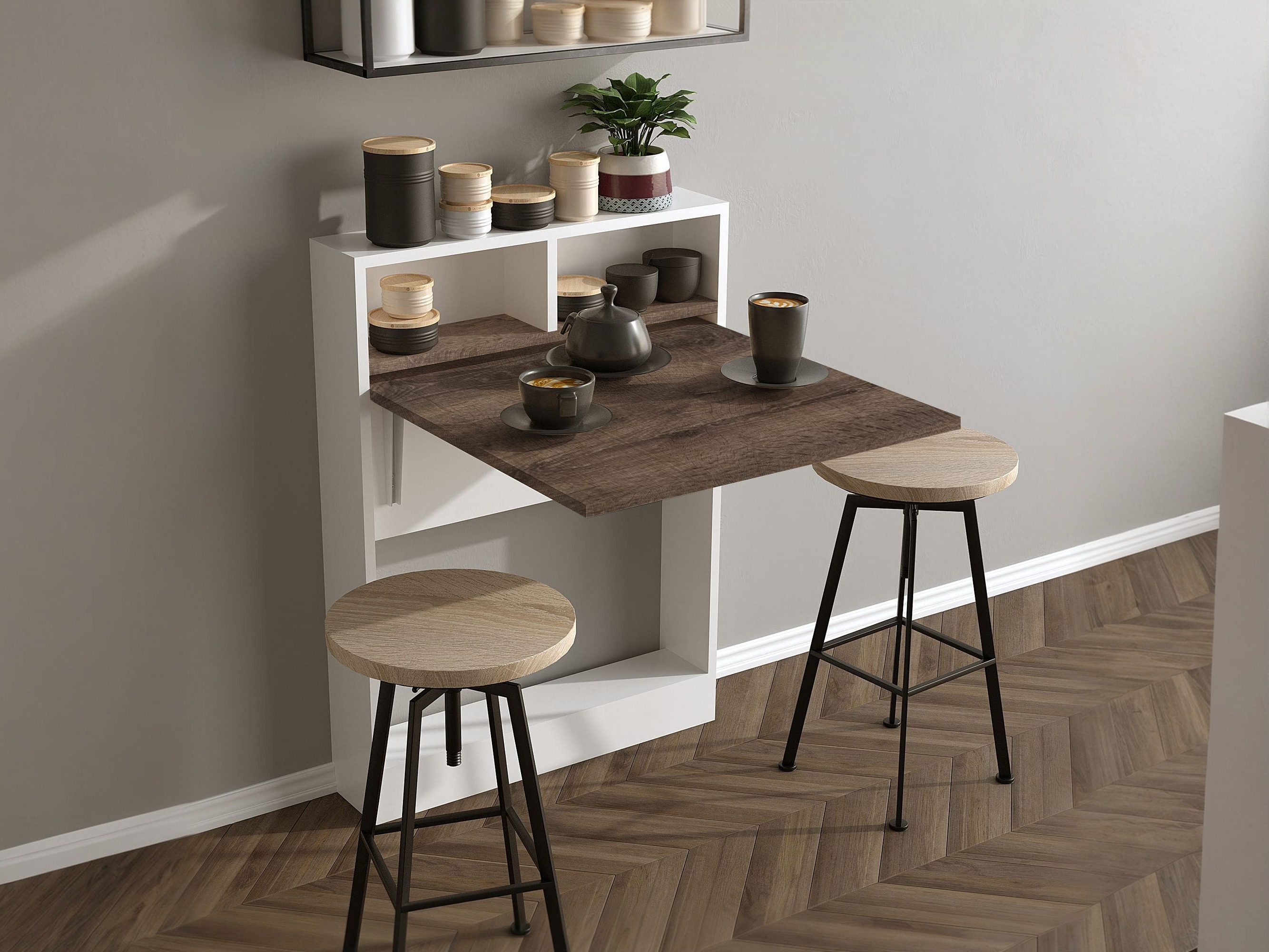 Masă pliantă Kailua 187 (Alb + Maro deschis)