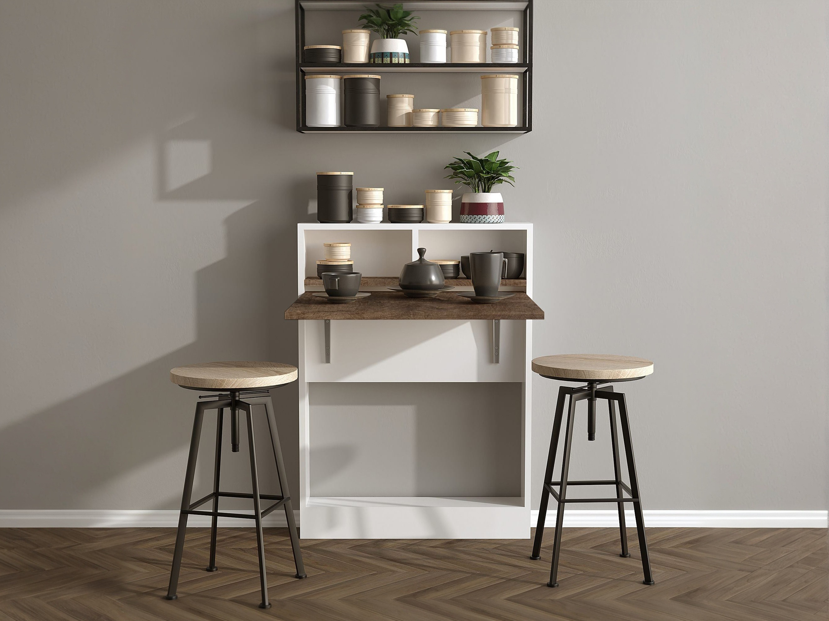 Masă pliantă Kailua 187 (Alb + Maro deschis)