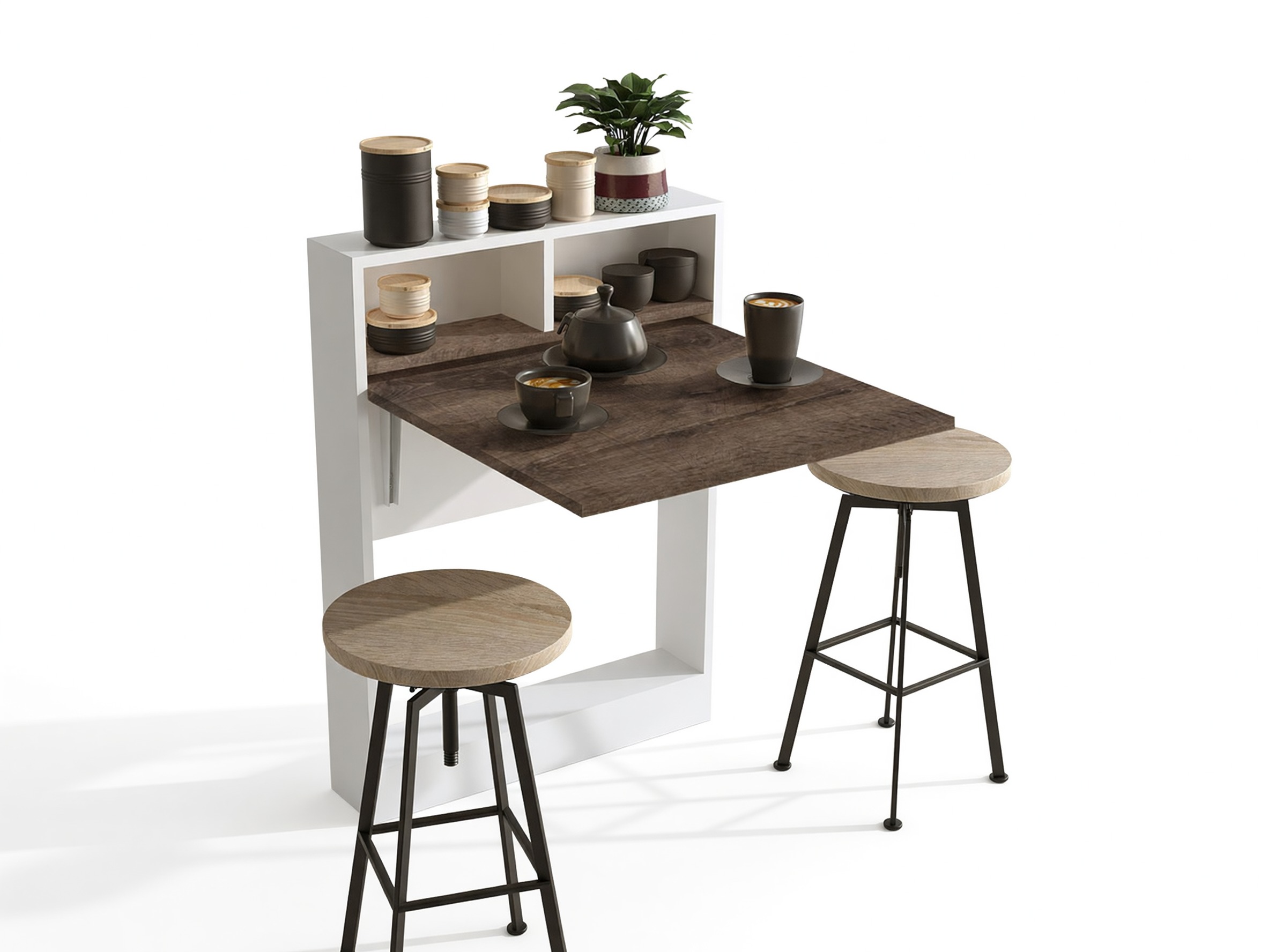 Masă pliantă Kailua 187 (Alb + Maro deschis)