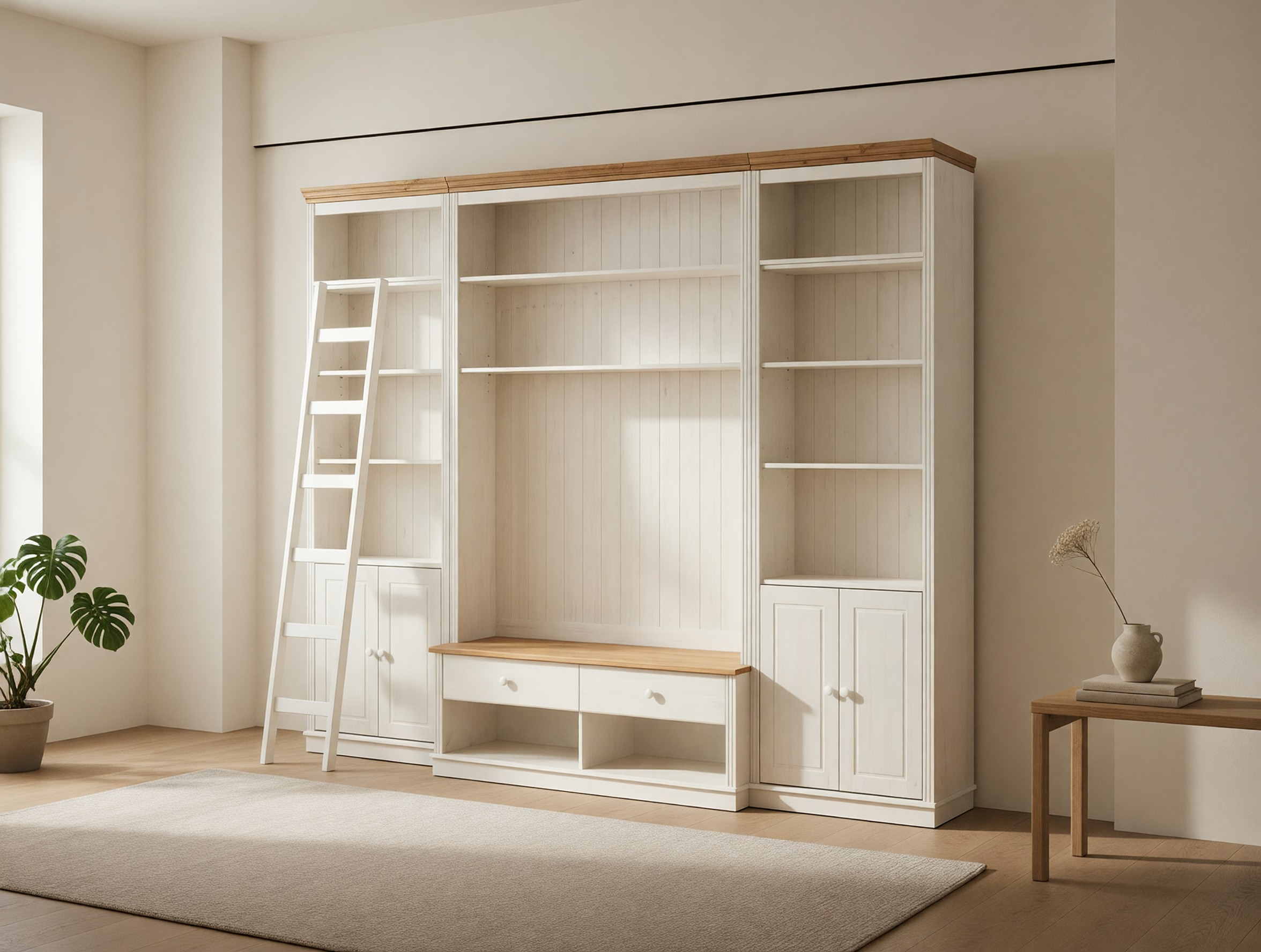 Set de living Saltoro 107 (Alb + Stejar Honey)