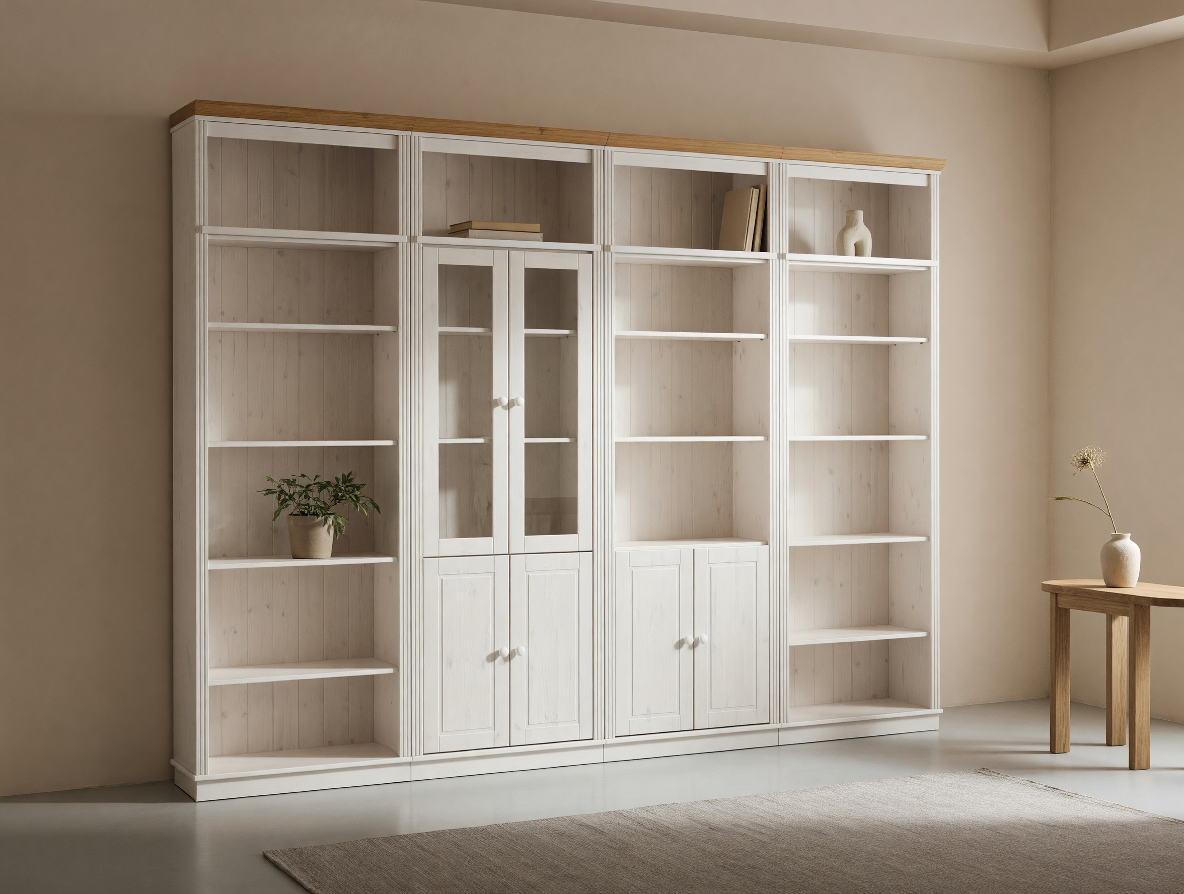 Set de rafturi Saltoro 112 (Alb + Stejar Honey)