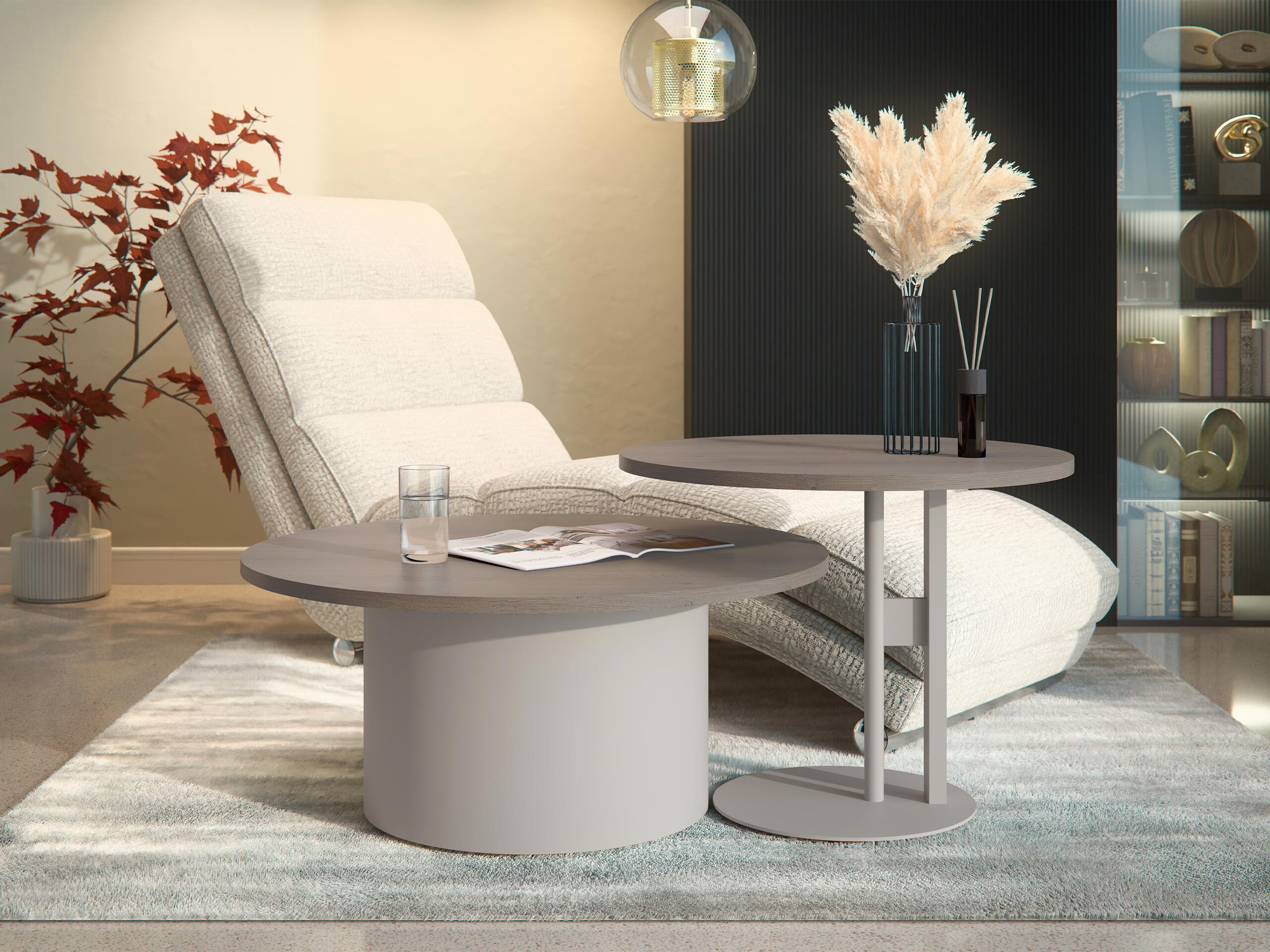 Set de măsuțe de cafea Oswego 160 (Stejar)