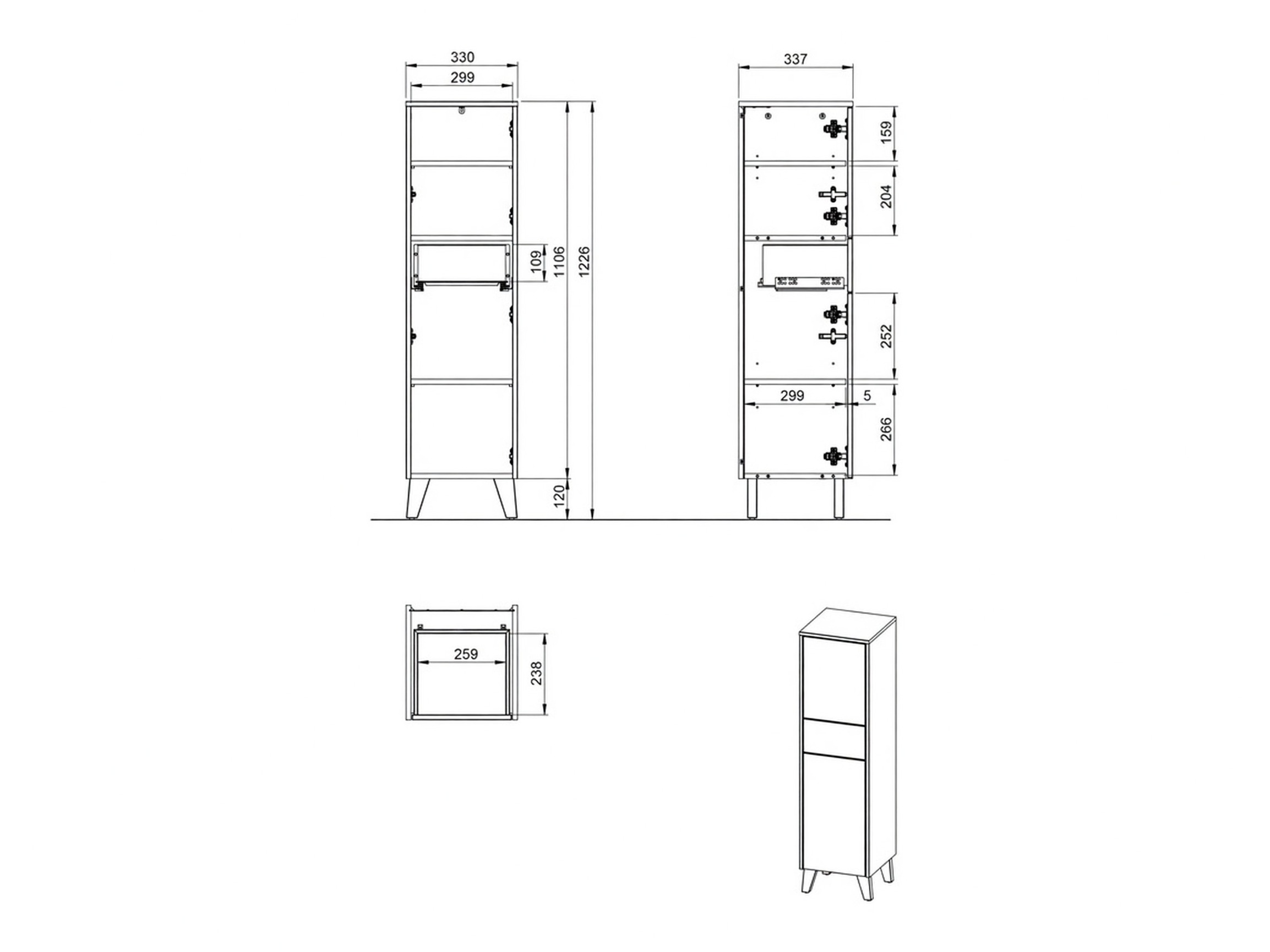 Cabinet de baie neancorat Voseri 101