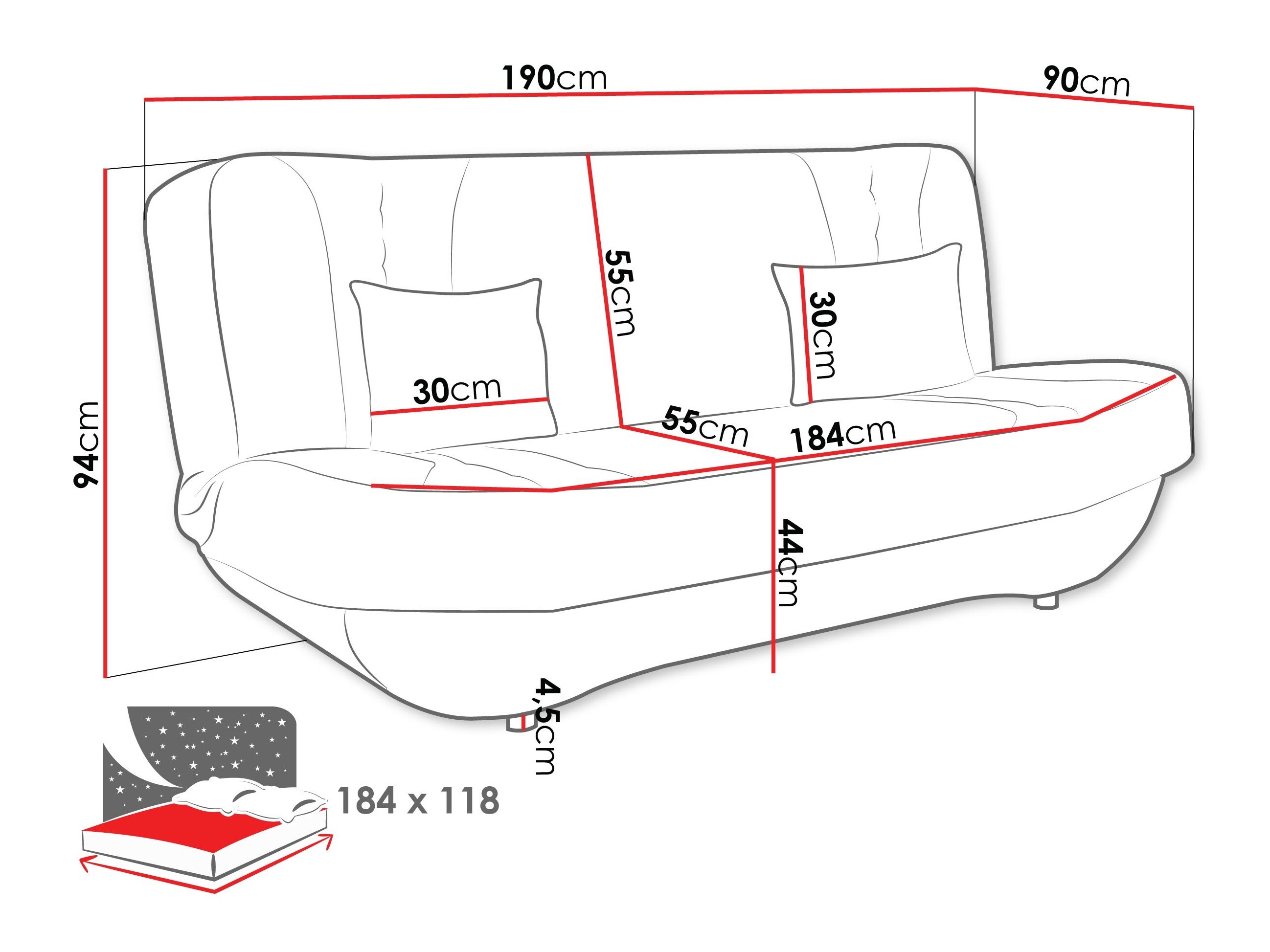 Canapea extensibilă Comfivo Cervus (Magic Velvet 2225 + Magic Velvet 2227)