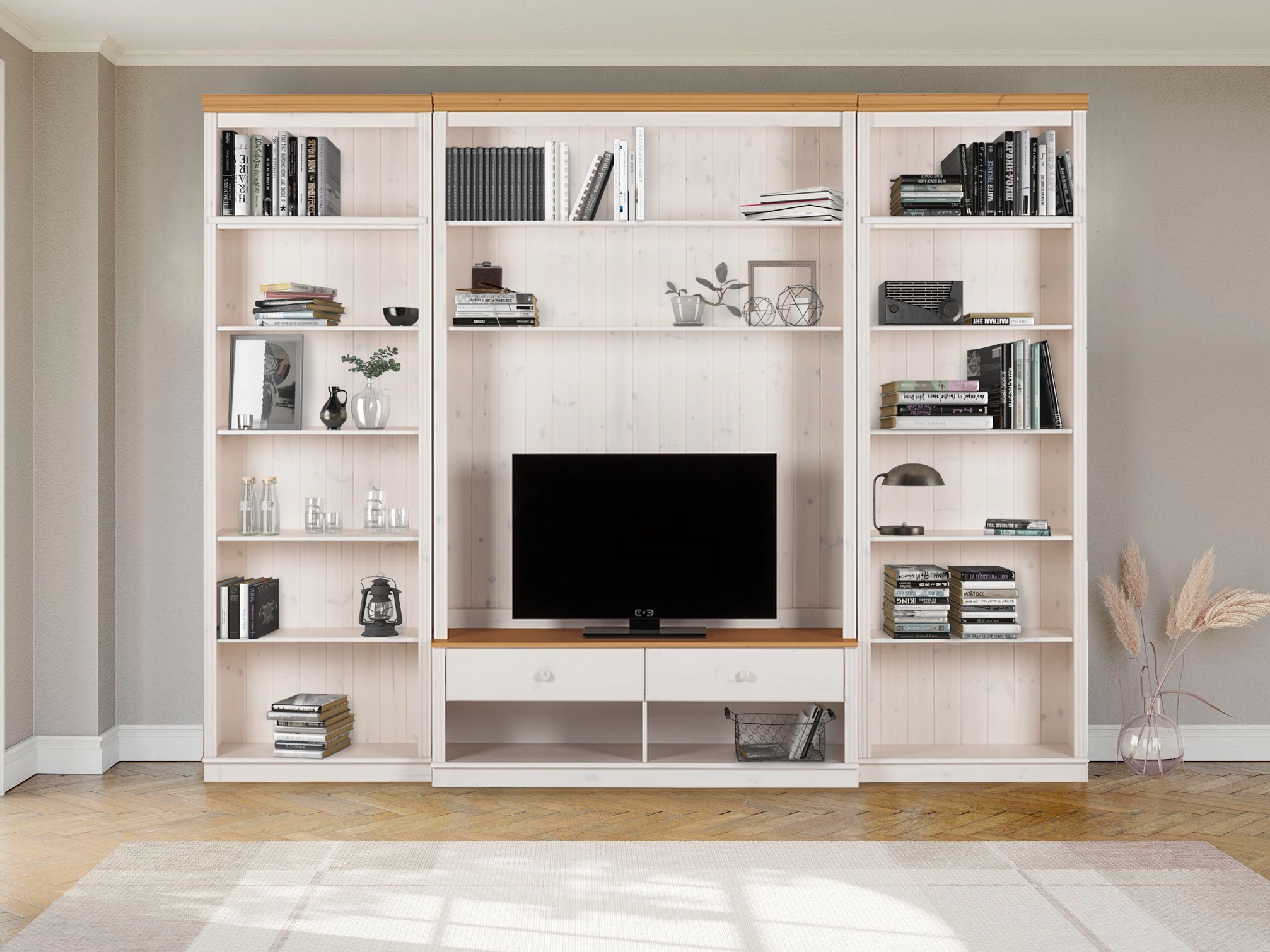 Set de living Saltoro 127 (Alb + Stejar Honey)