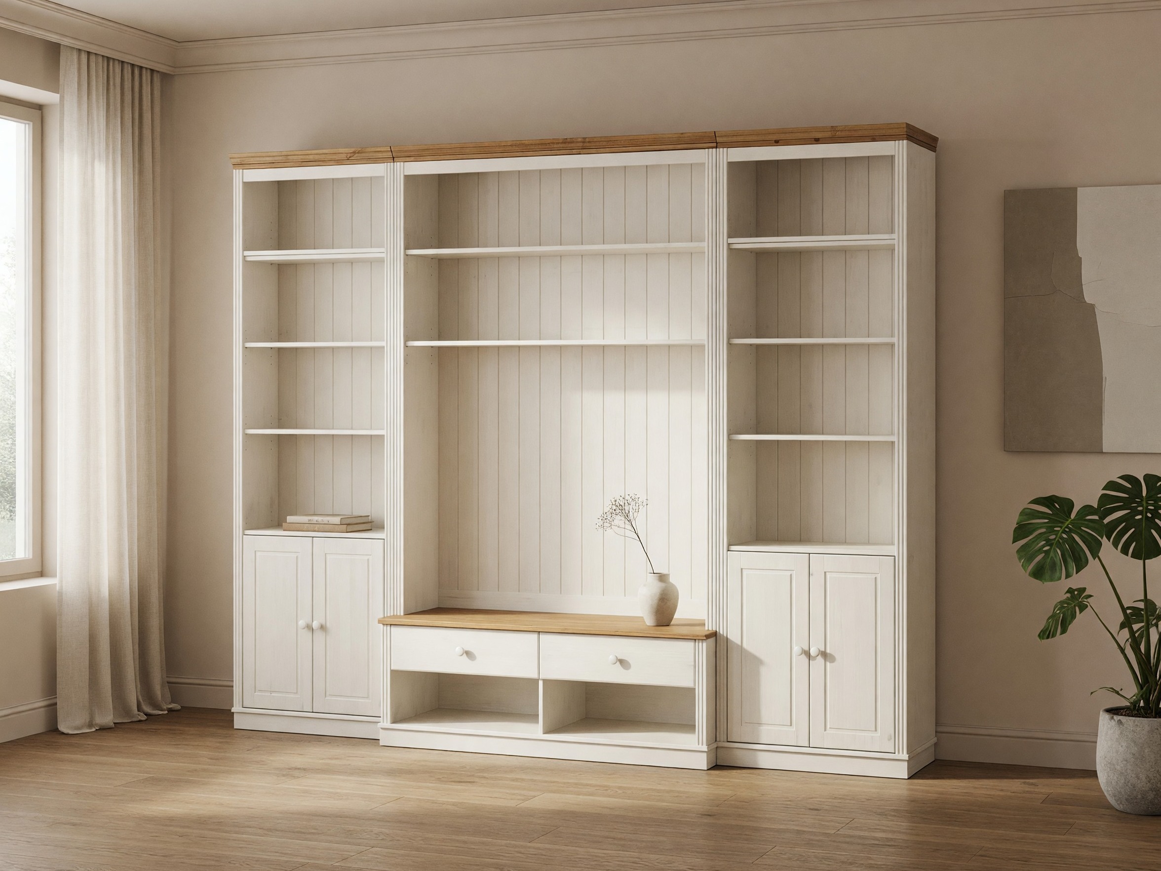 Set de living Saltoro 141 (Alb + Pin)