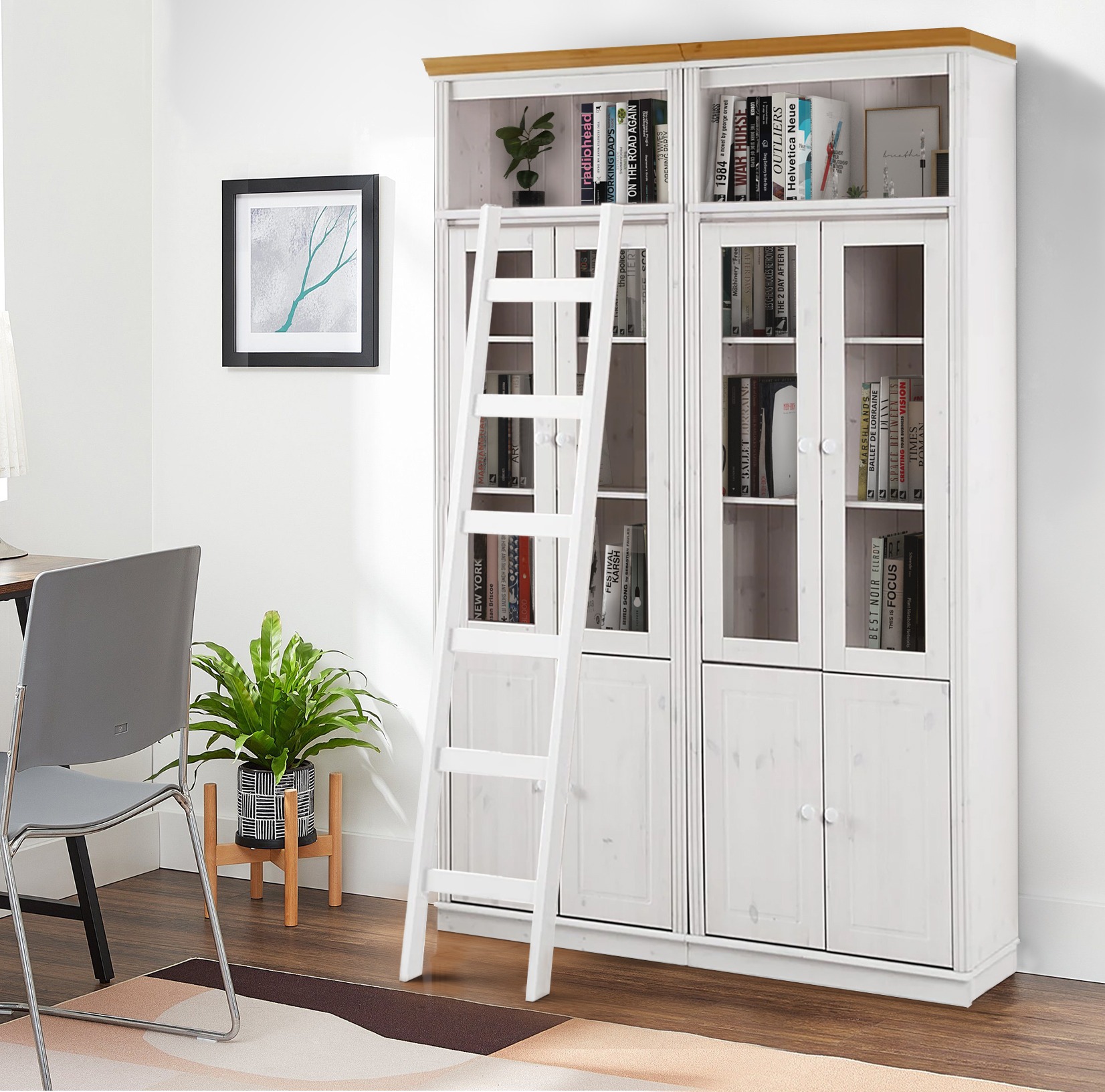 Set de rafturi Saltoro 120 (Alb + Stejar Honey)