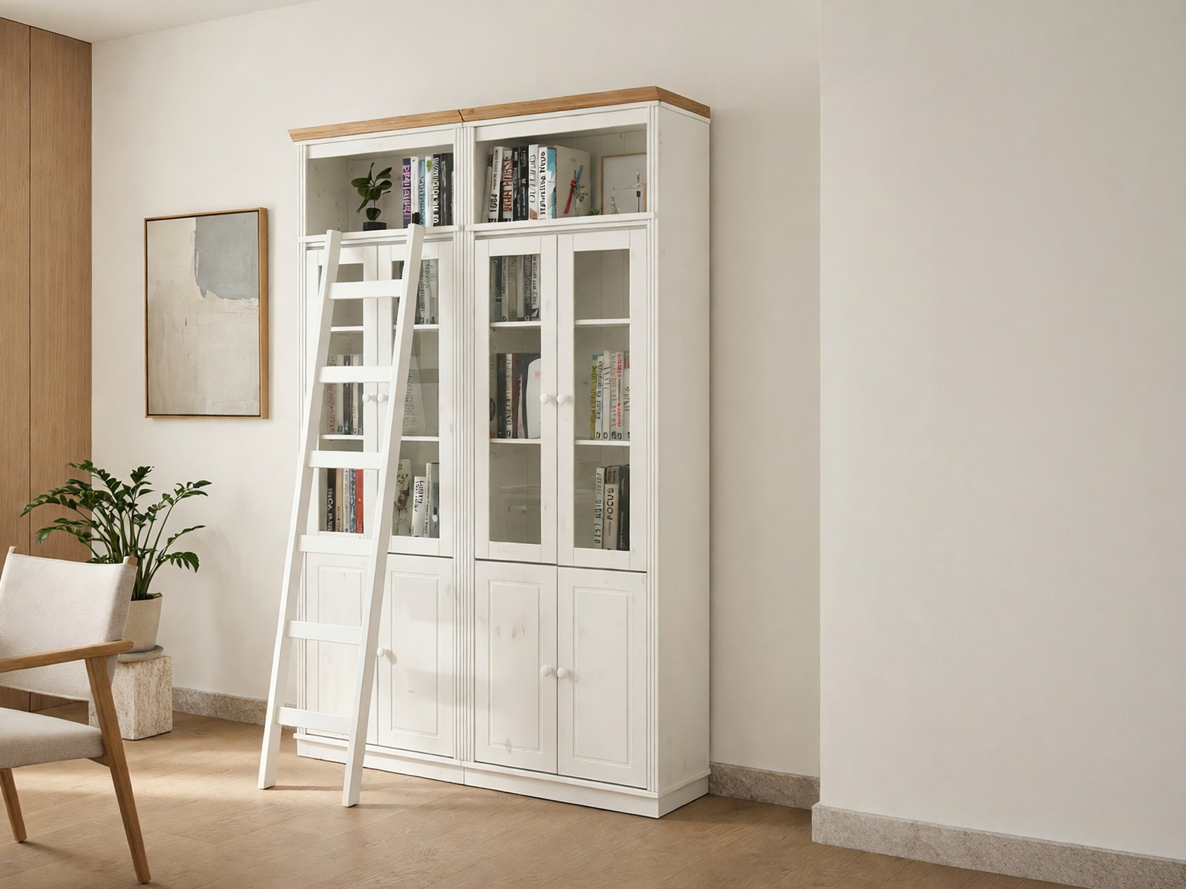 Set de rafturi Saltoro 120 (Alb + Stejar Honey)