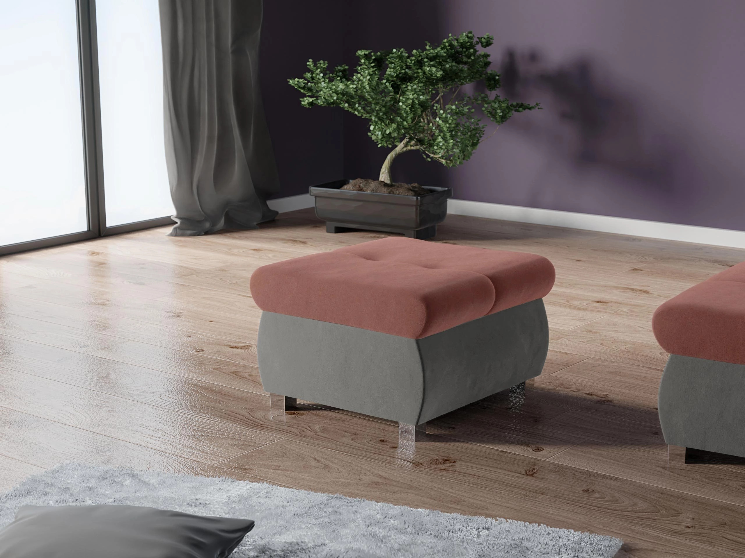 Taburet tapițat Comfivo Nitor (Magic Velvet 2217 + Magic Velvet 2258)