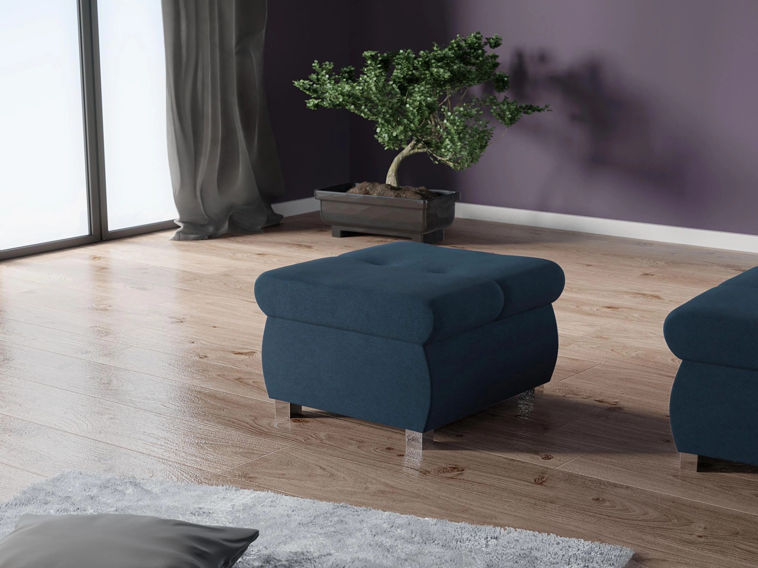Taburet tapițat Comfivo Nitor (Uttario Velvet 2967)