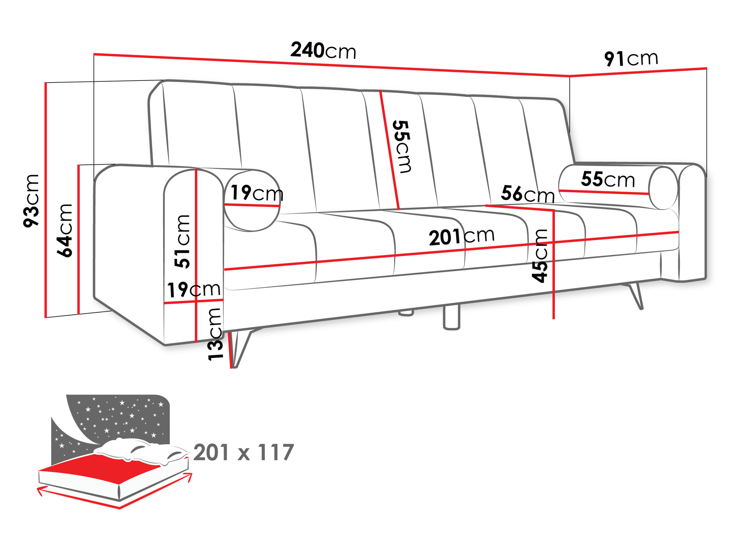 Canapea extensibilă Comfivo Luda (Sandu 224.02)