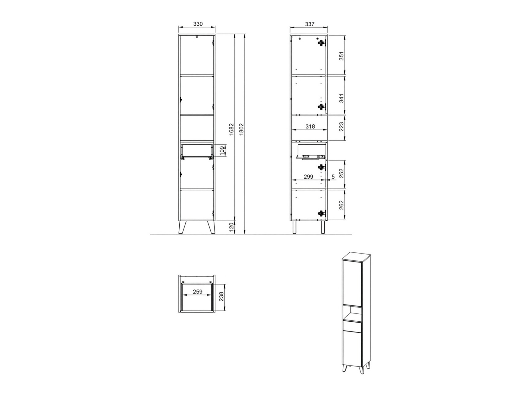 Cabinet de baie neancorat Voseri 103