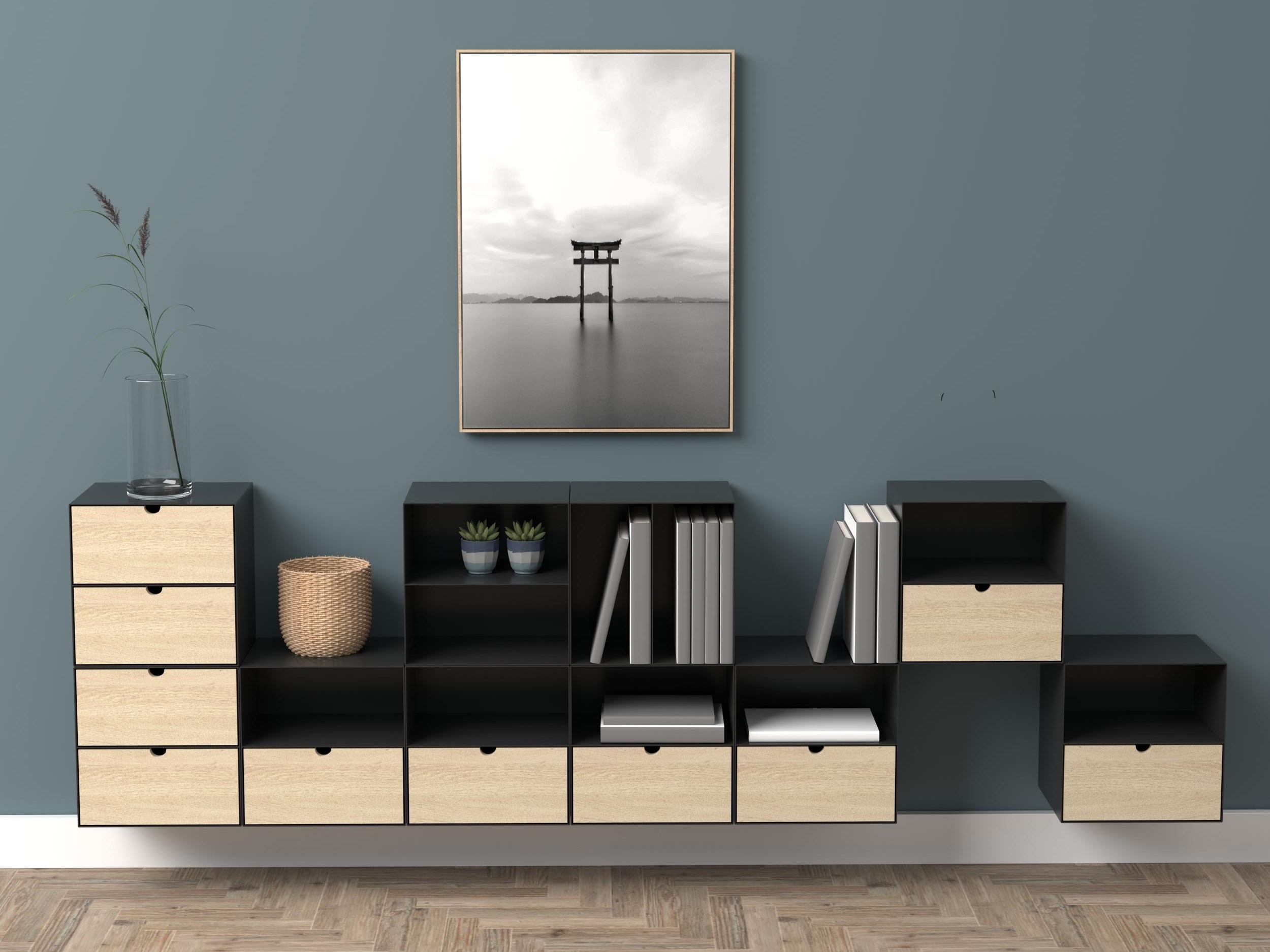 Noptieră Norsica 375 (Negru + Maro deschis)