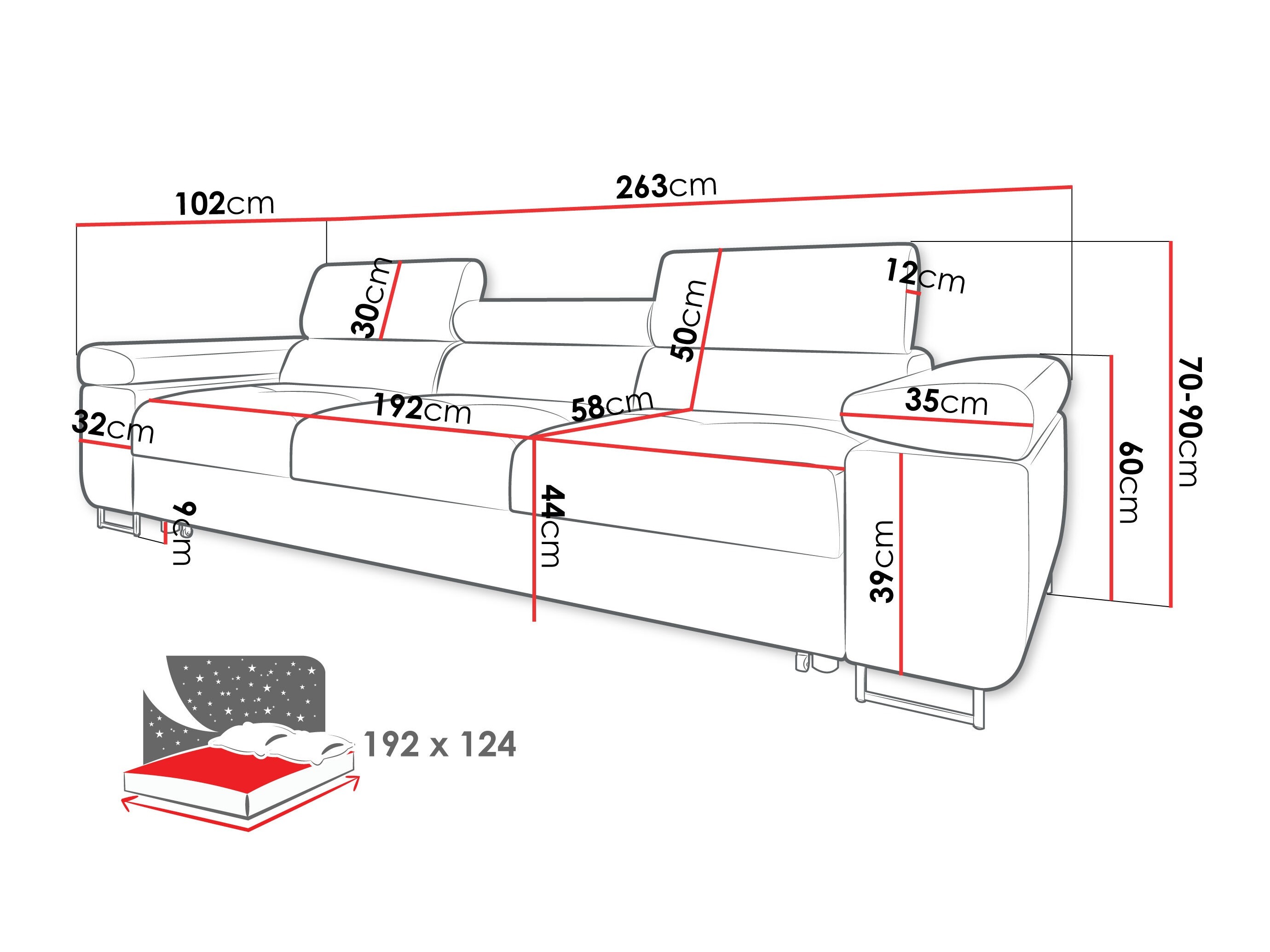 Canapea extensibilă Comfivo Vinetum (Margo 227.09)